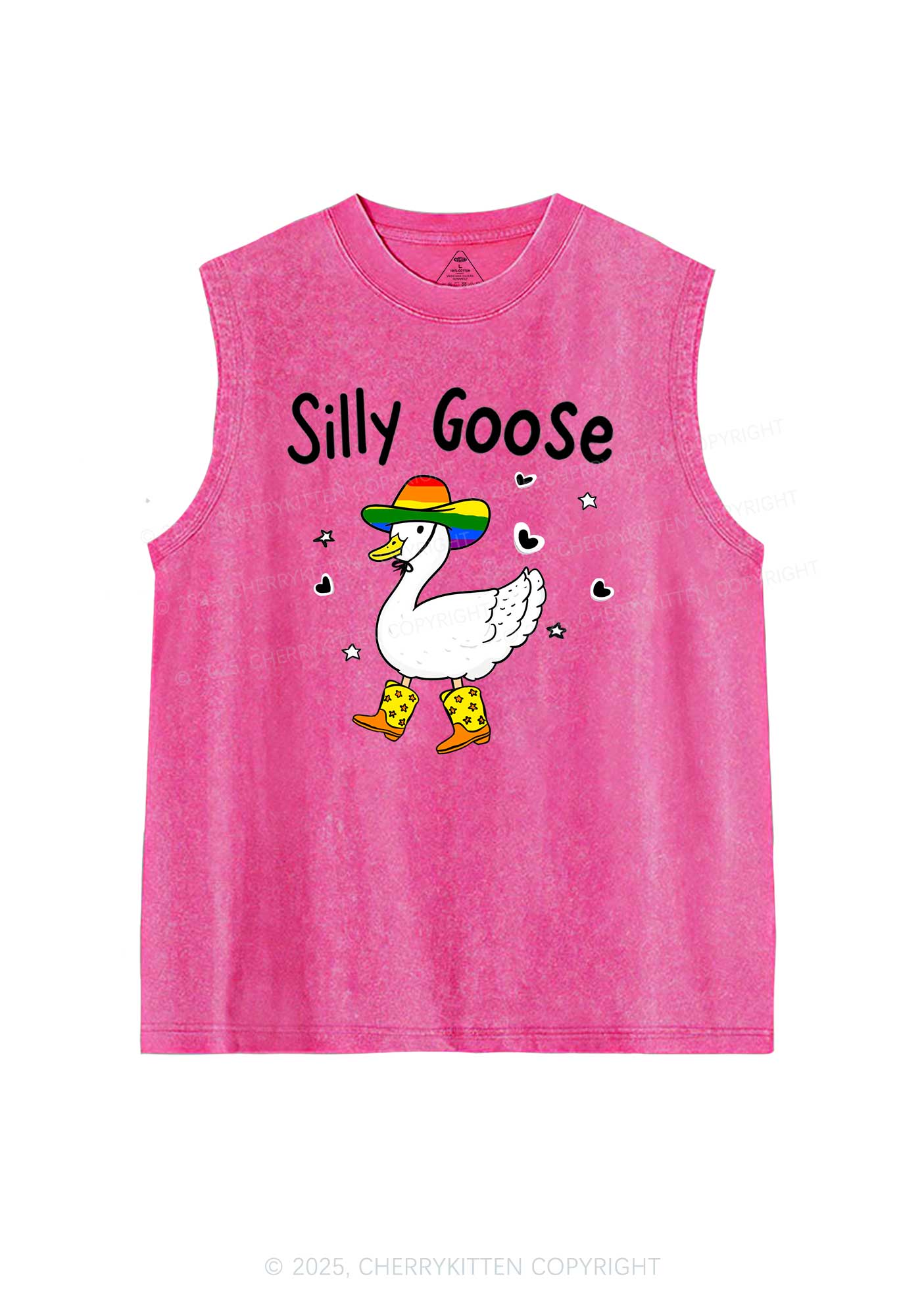Silly Goose Pride Y2K Washed Muscle Tank Cherrykitten