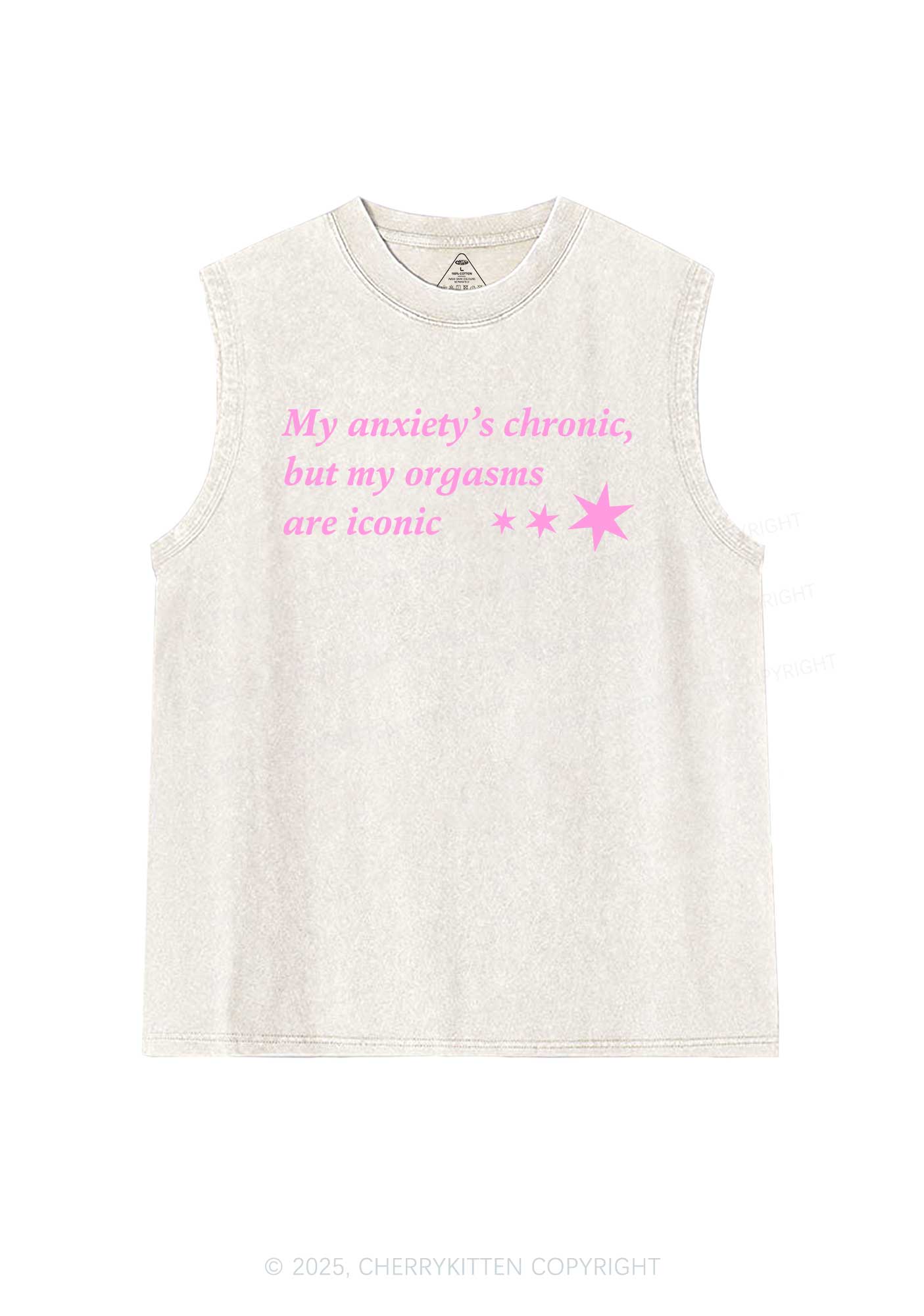 Anxiety Chronic Y2K Washed Muscle Tank Cherrykitten