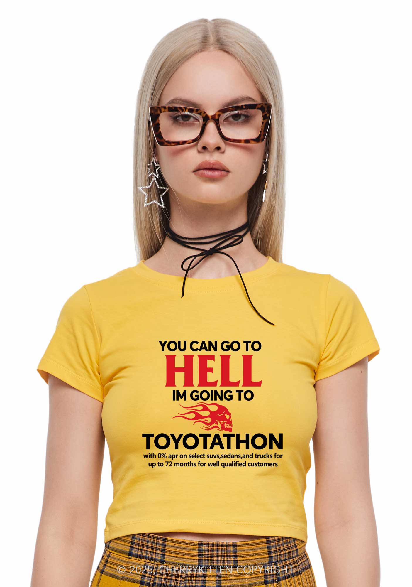 You Can Go Hell Y2K Baby Tee Cherrykitten