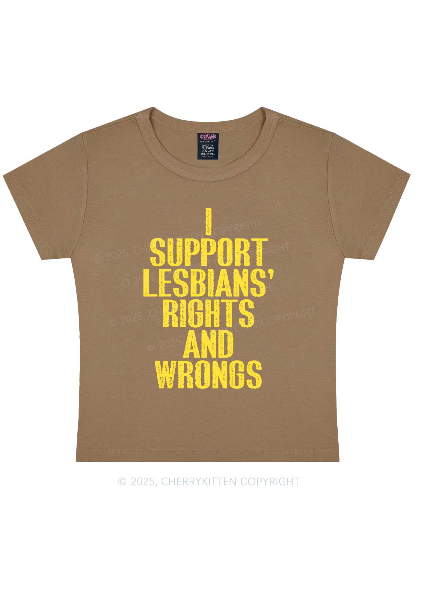 Support Lesbians Rights Pride Y2K Baby Tee Cherrykitten