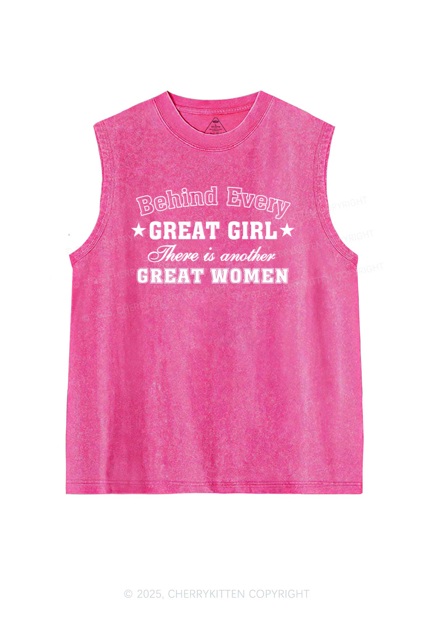 Great Girl Great Women Pride Y2K Washed Muscle Tank Cherrykitten