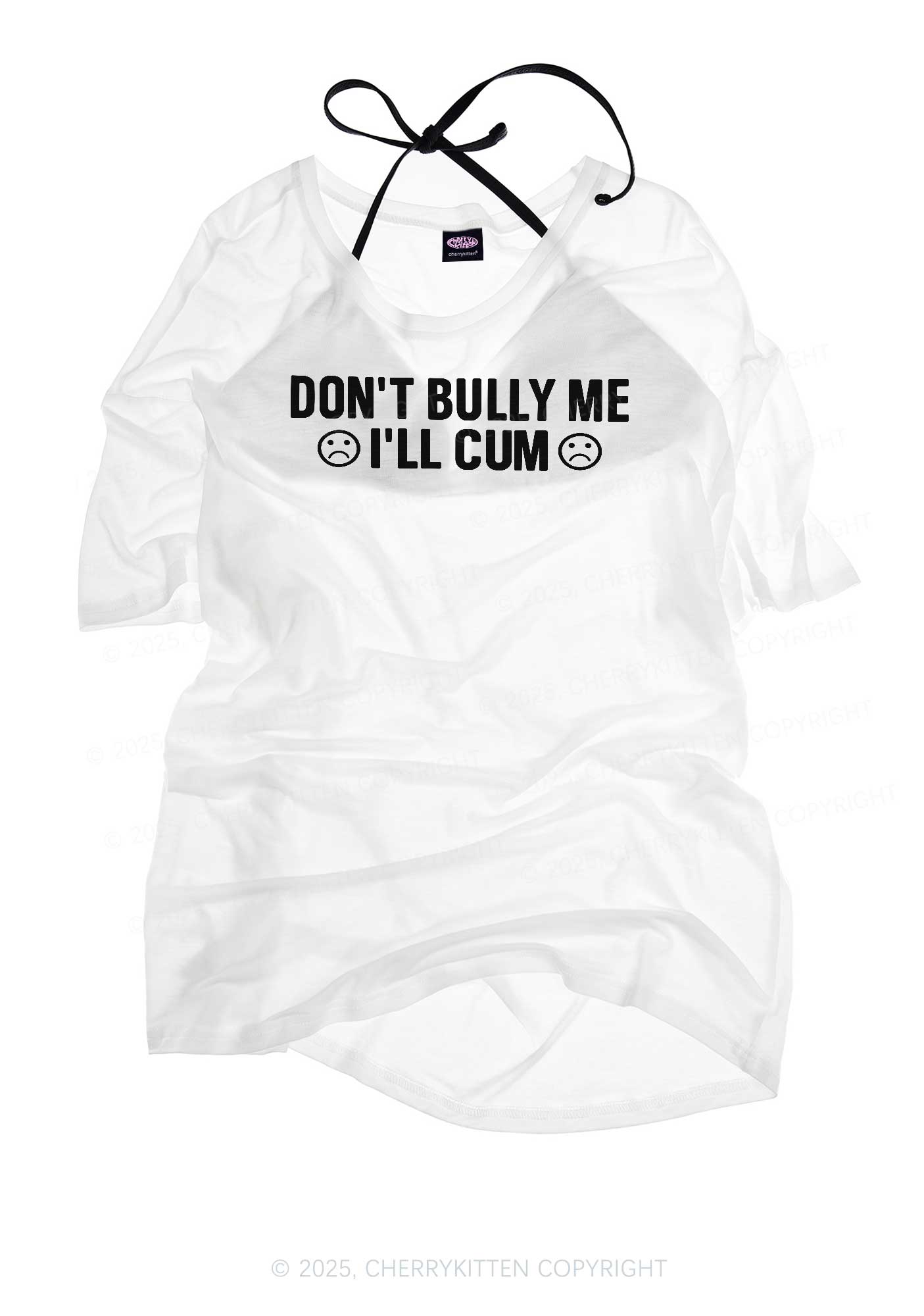 Dont Bully Me Y2K Sheer Boyfriend Tee Cherrykitten