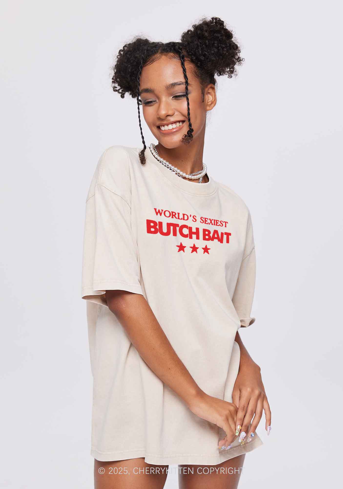 Worlds Sexiest Butch Bait Pride Y2K Shirts Washed Tee Cherrykitten