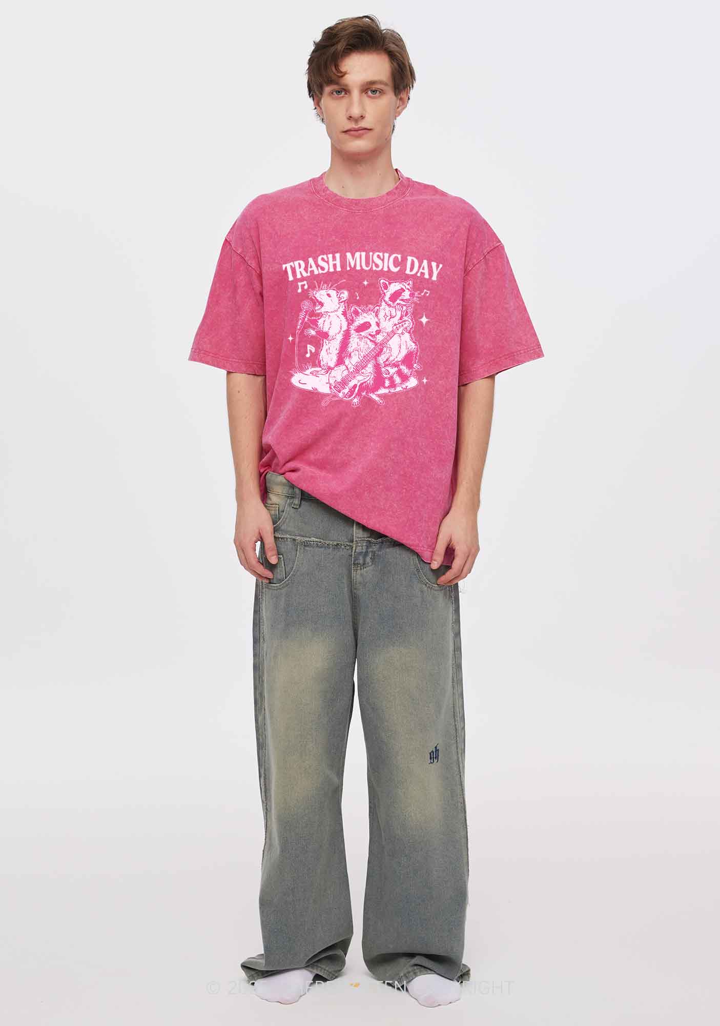Trash Music Day Y2K Shirts Washed Tee Cherrykitten
