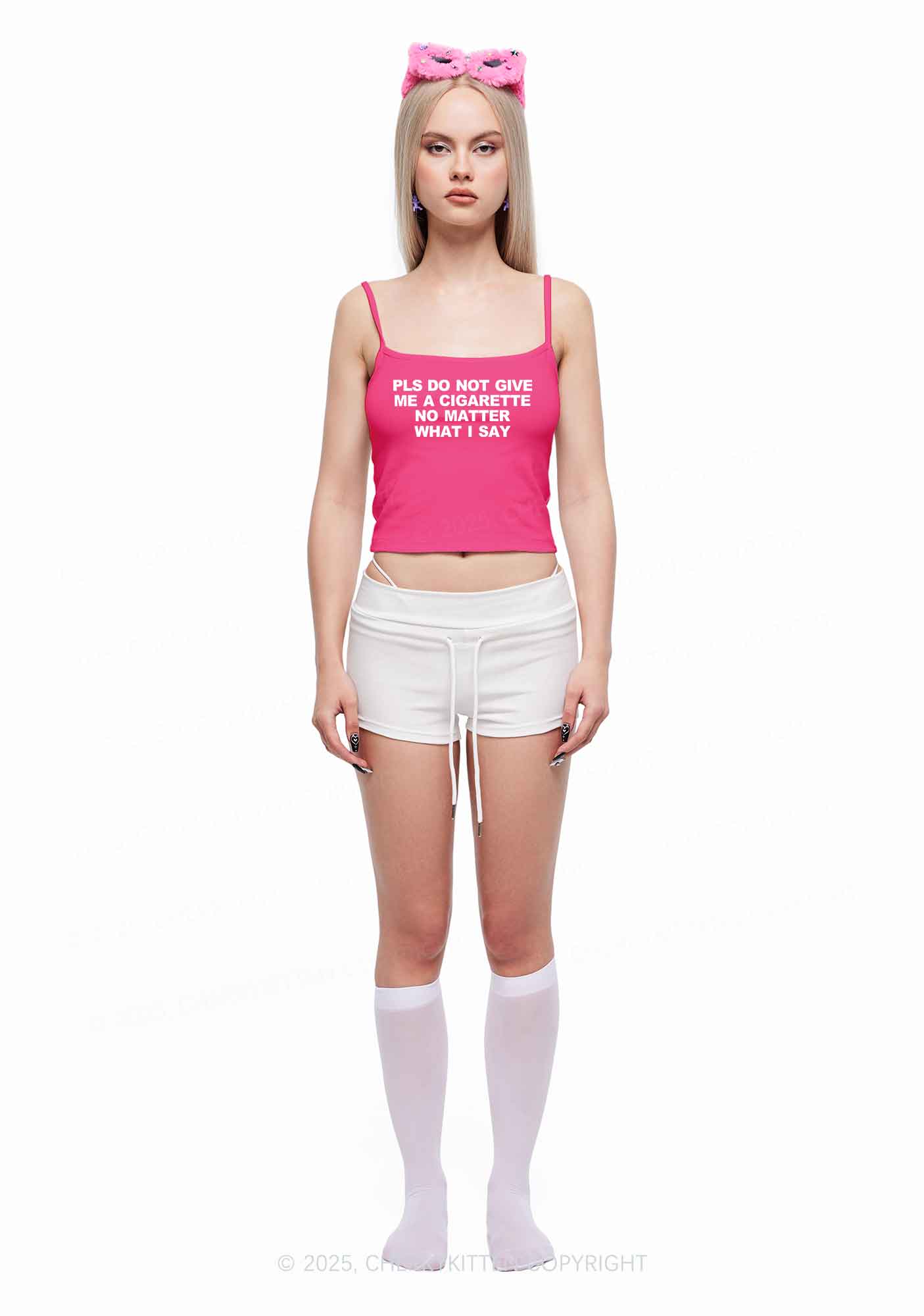 Don't Give Me Cigarette Y2K Spaghetti Strap Cami Cherrykitten