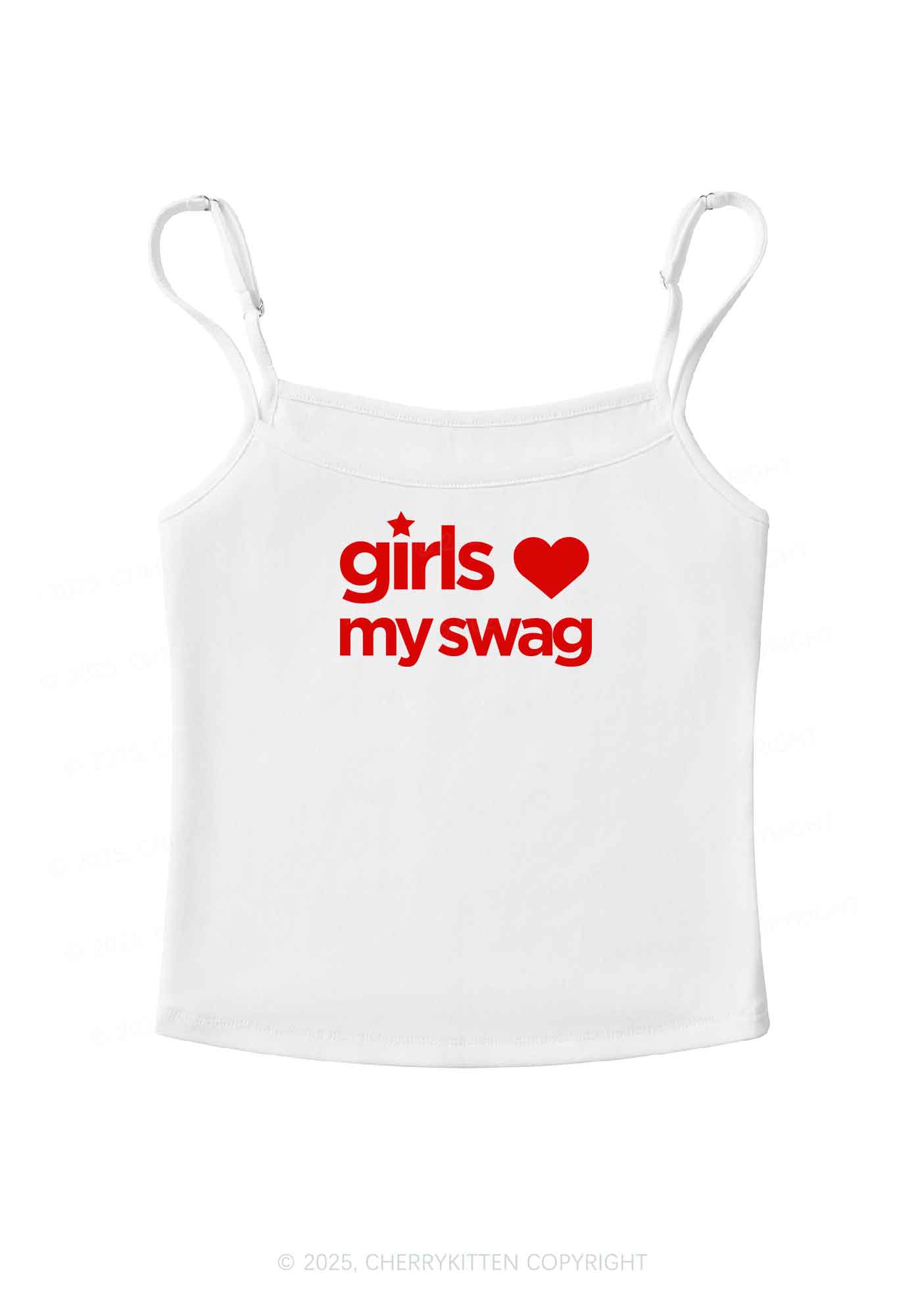 Girls Love My Swag Pride Y2K Spaghetti Strap Cami Cherrykitten