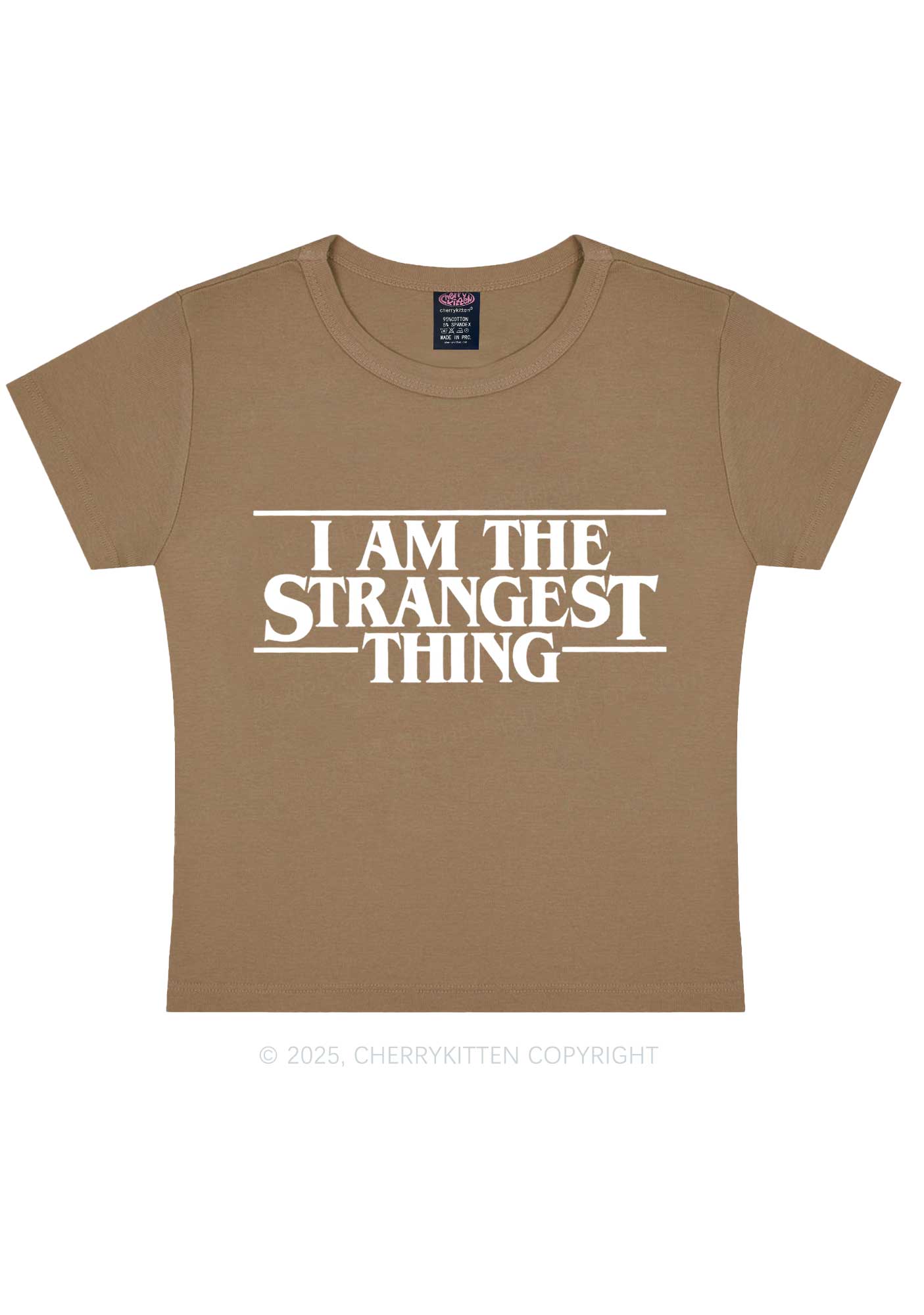 I Am The Strangest Thing Y2K Baby Tee Cherrykitten