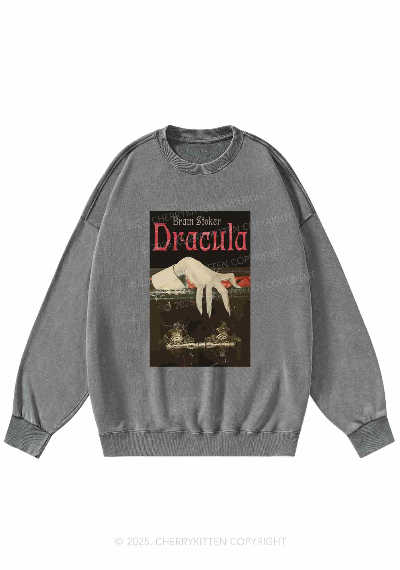 Halloween Creepy Claw Y2K Washed Sweatshirts Cherrykitten