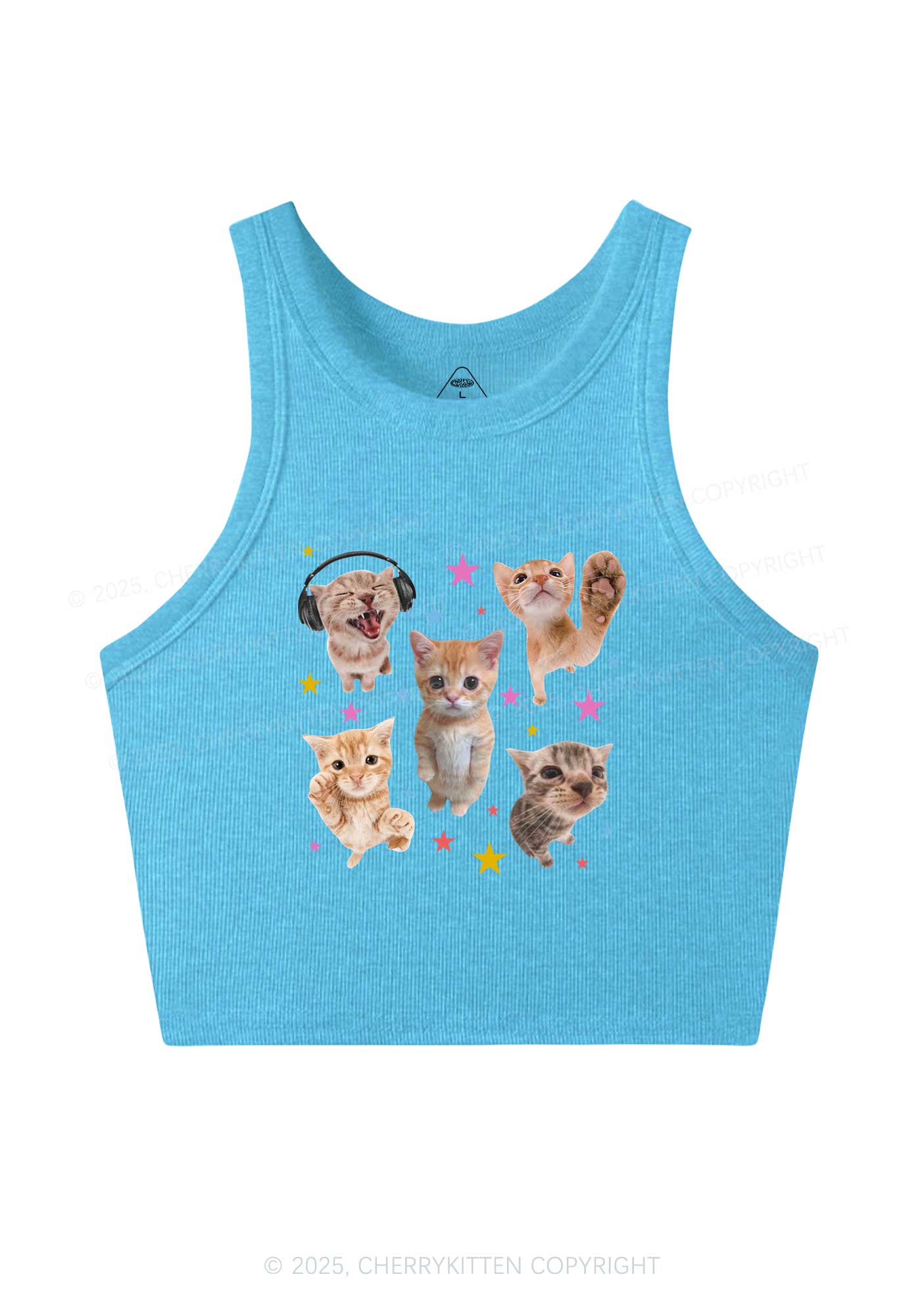 Adorable Cats Y2K Crop Tank Top Cherrykitten