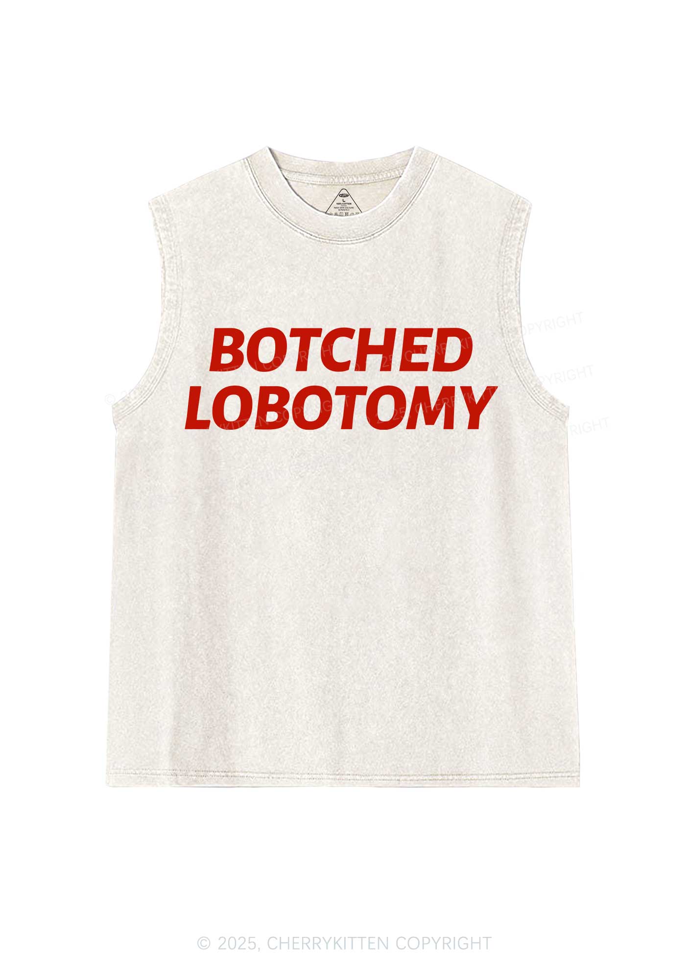 Botched Lobotomy Y2K Washed Muscle Tank Cherrykitten