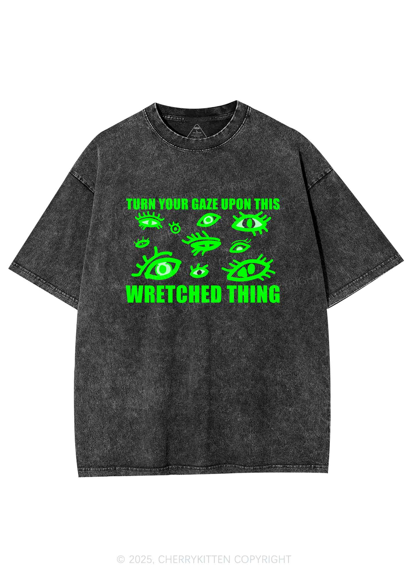 Turn Your Gaze Upon This Y2K Shirts Washed Tee Cherrykitten