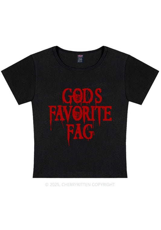 Halloween Gods Favorite Fag Pride Y2K Baby Tee Cherrykitten