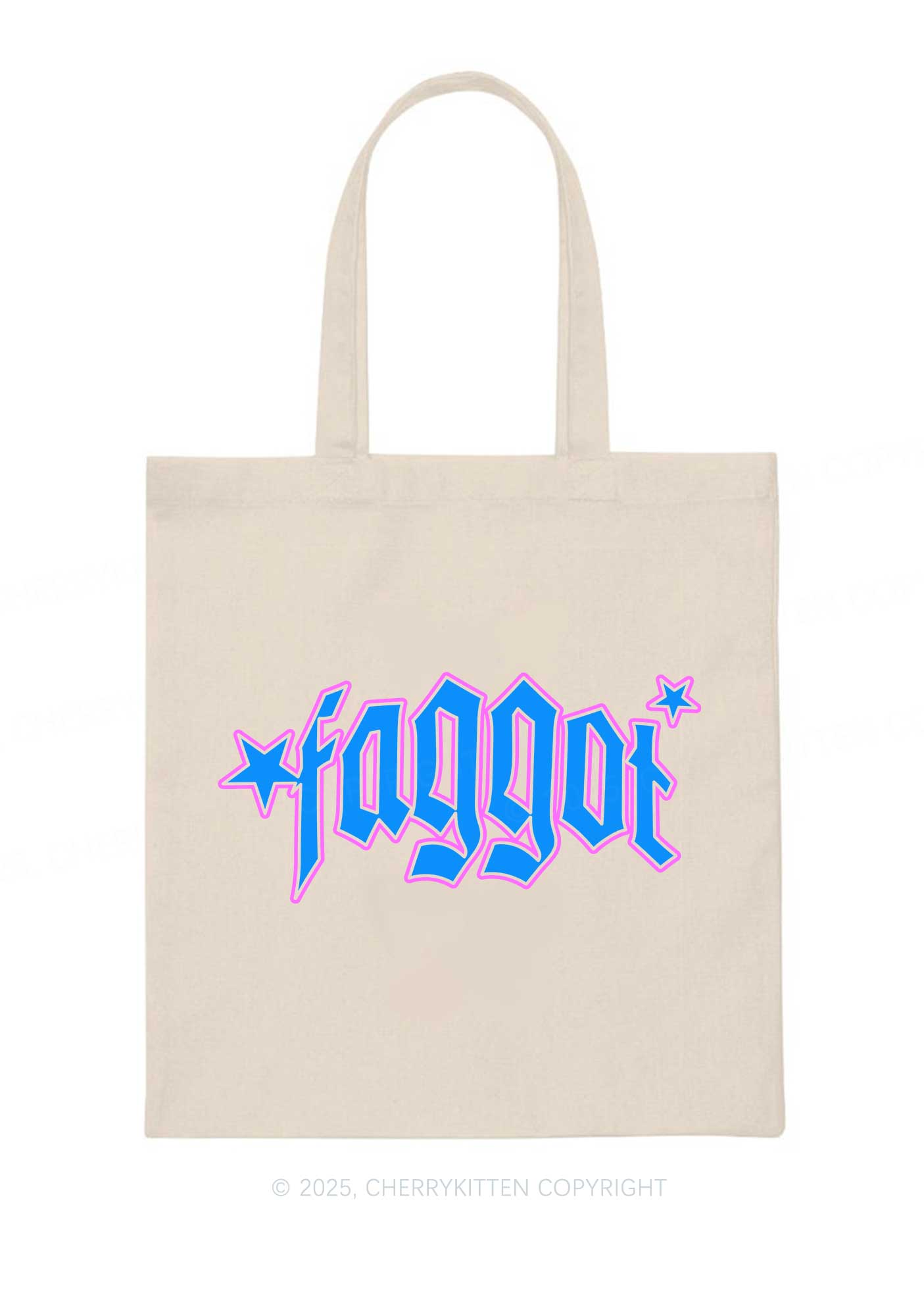 Faggot Stars Pride Y2K Canvas Tote Bag Cherrykitten