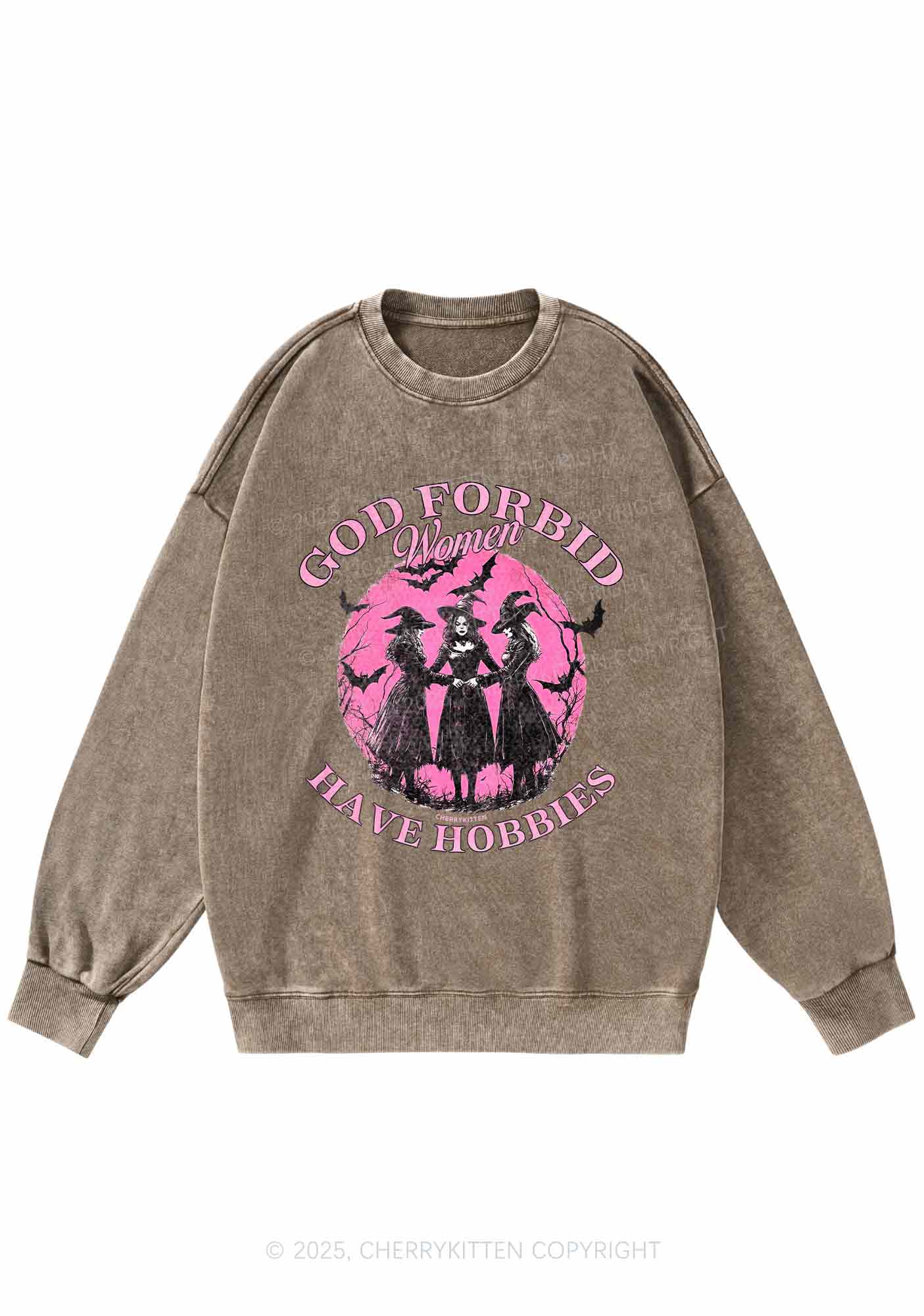 Halloween God Forbid Women Hobbies Y2K Washed Sweatshirts Cherrykitten