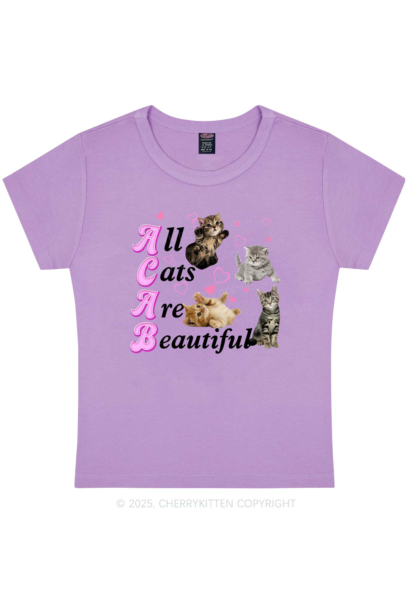 All Cats Are Beautiful Y2K Baby Tee Cherrykitten