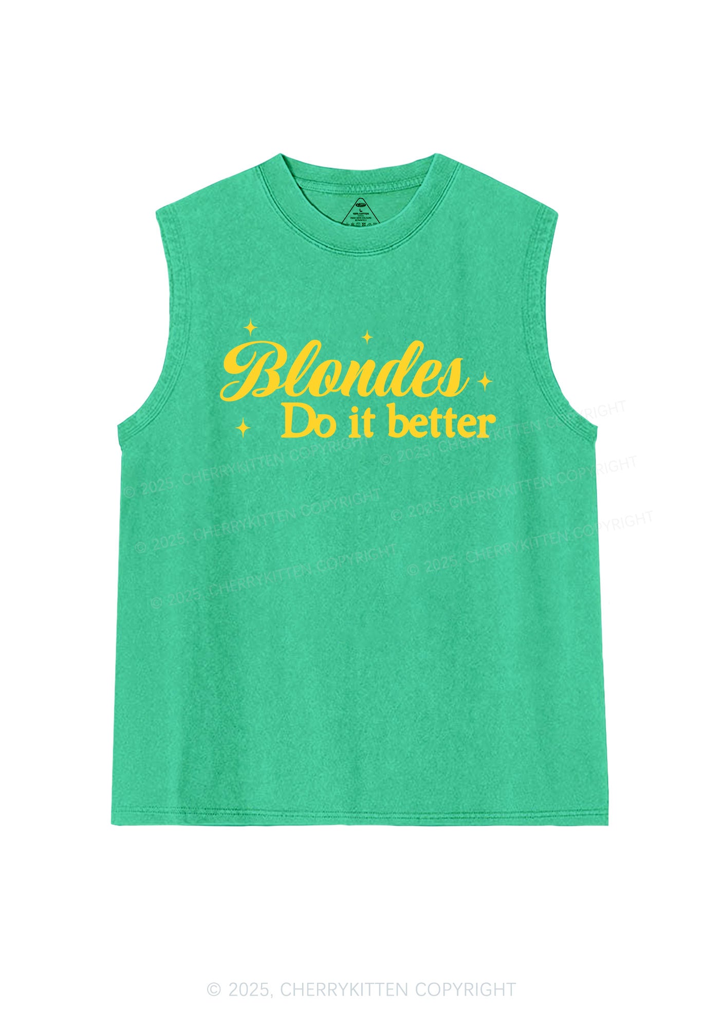 Blondes Do It Better Y2K Washed Muscle Tank Cherrykitten