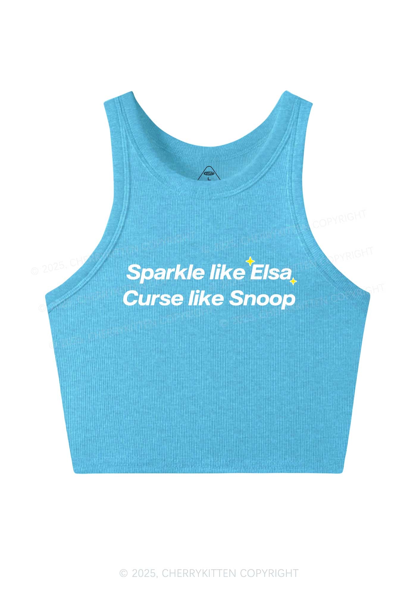 Sparkle Like Princess Y2K Crop Tank Top Cherrykitten