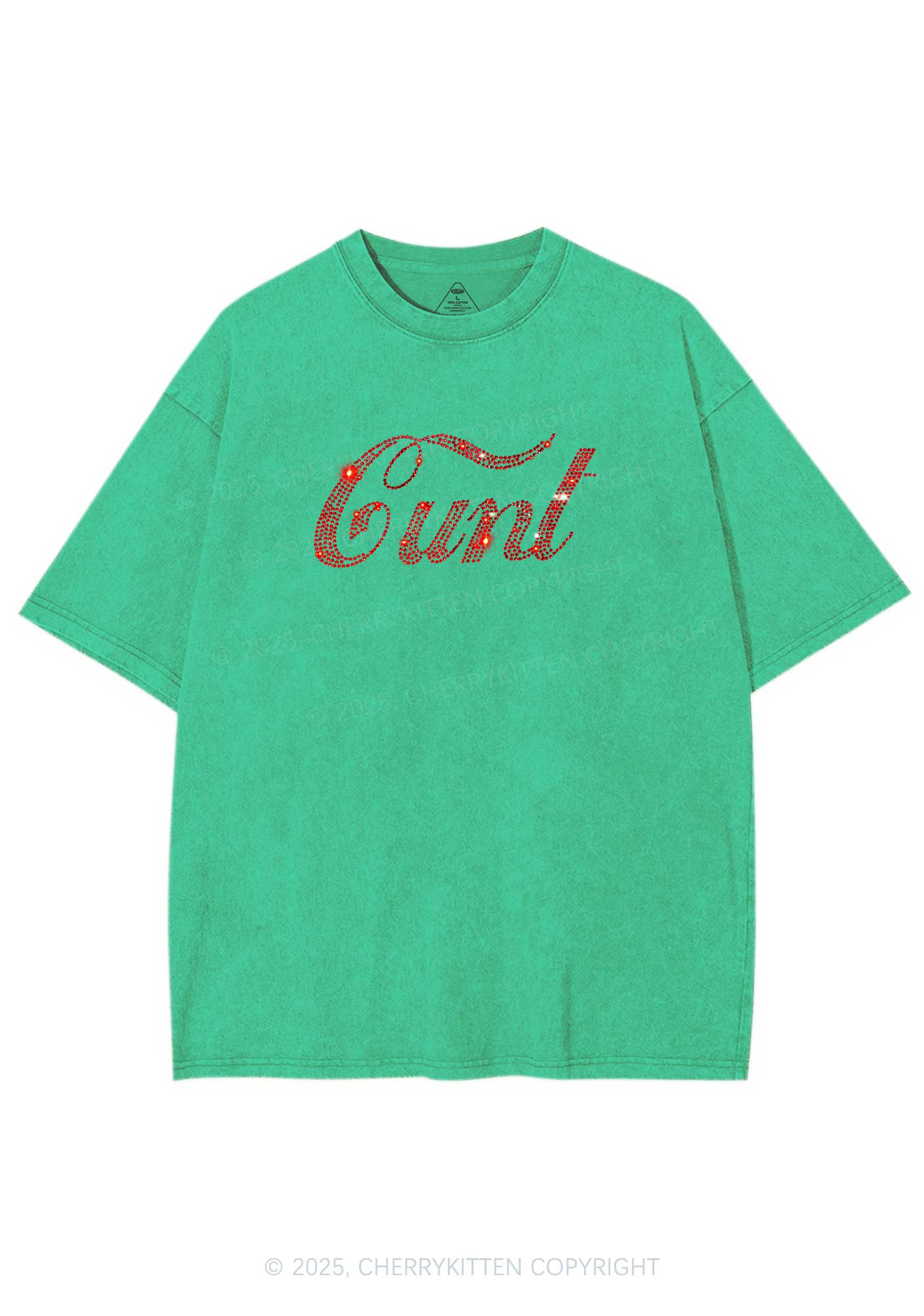 Rhinestone Special Cxxt Y2K Shirts Washed Tee Cherrykitten