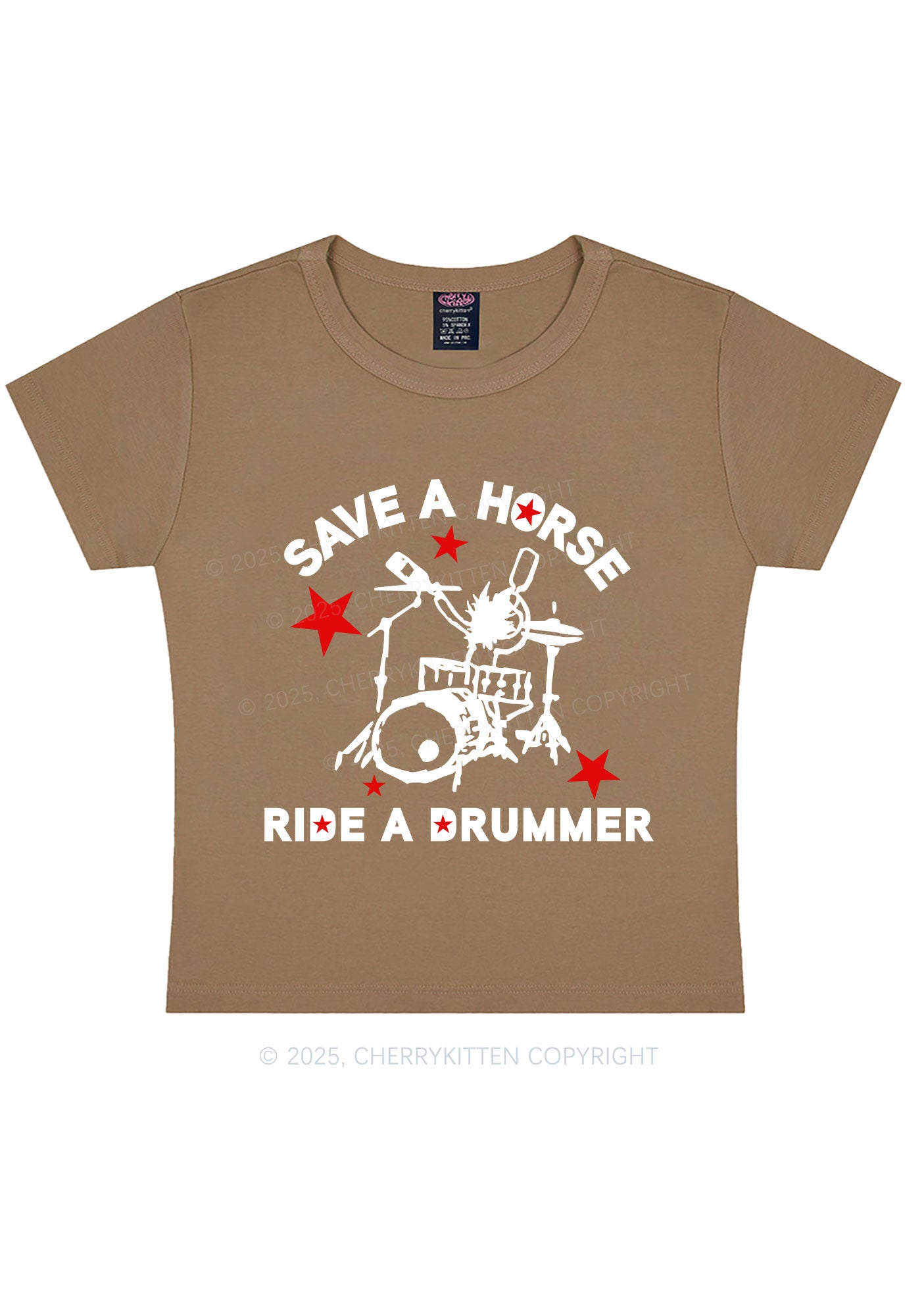 Save Horse Ride Drummer Y2K Baby Tee Cherrykitten