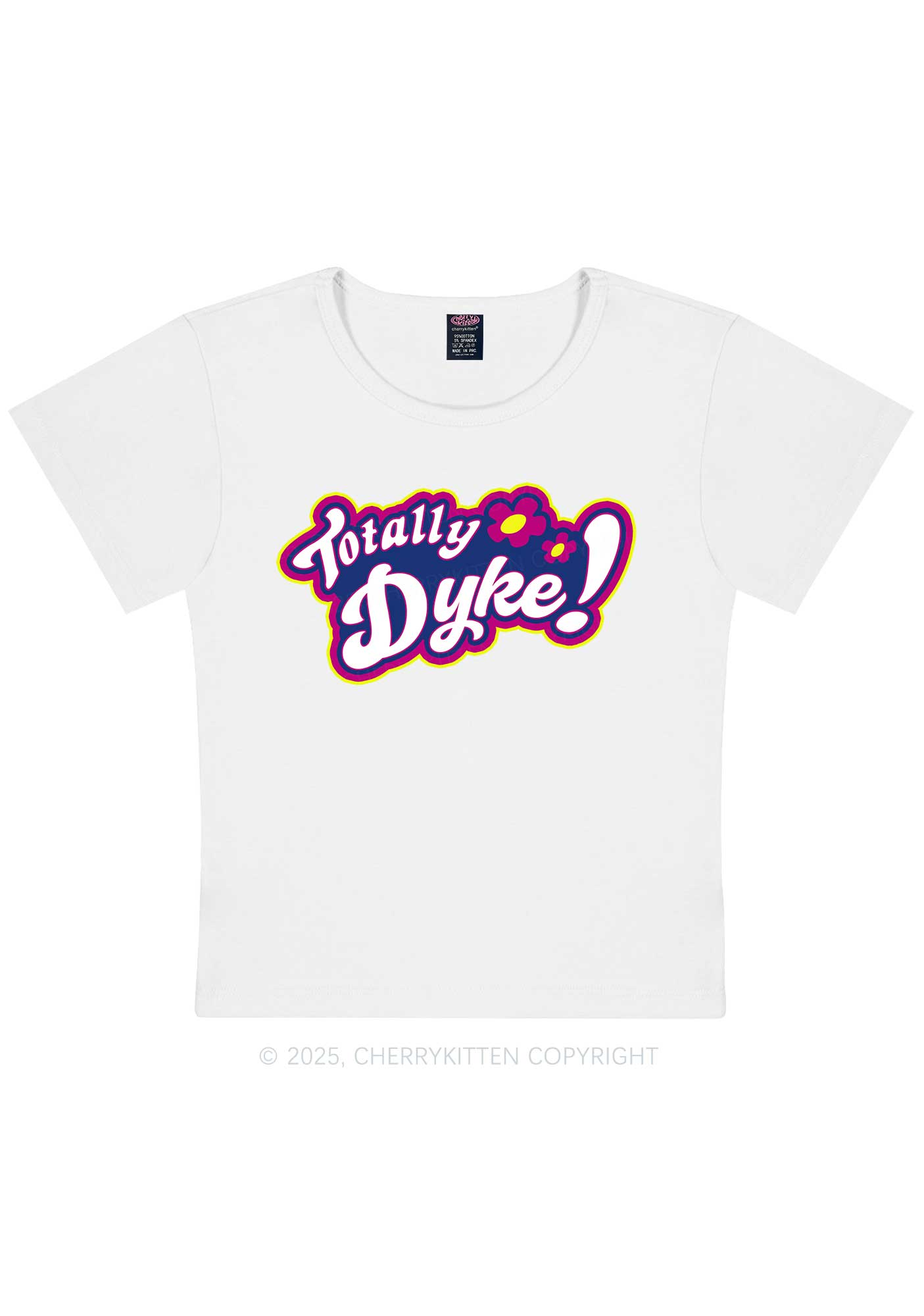 Totally Dyke Pride Y2K Baby Tee Cherrykitten