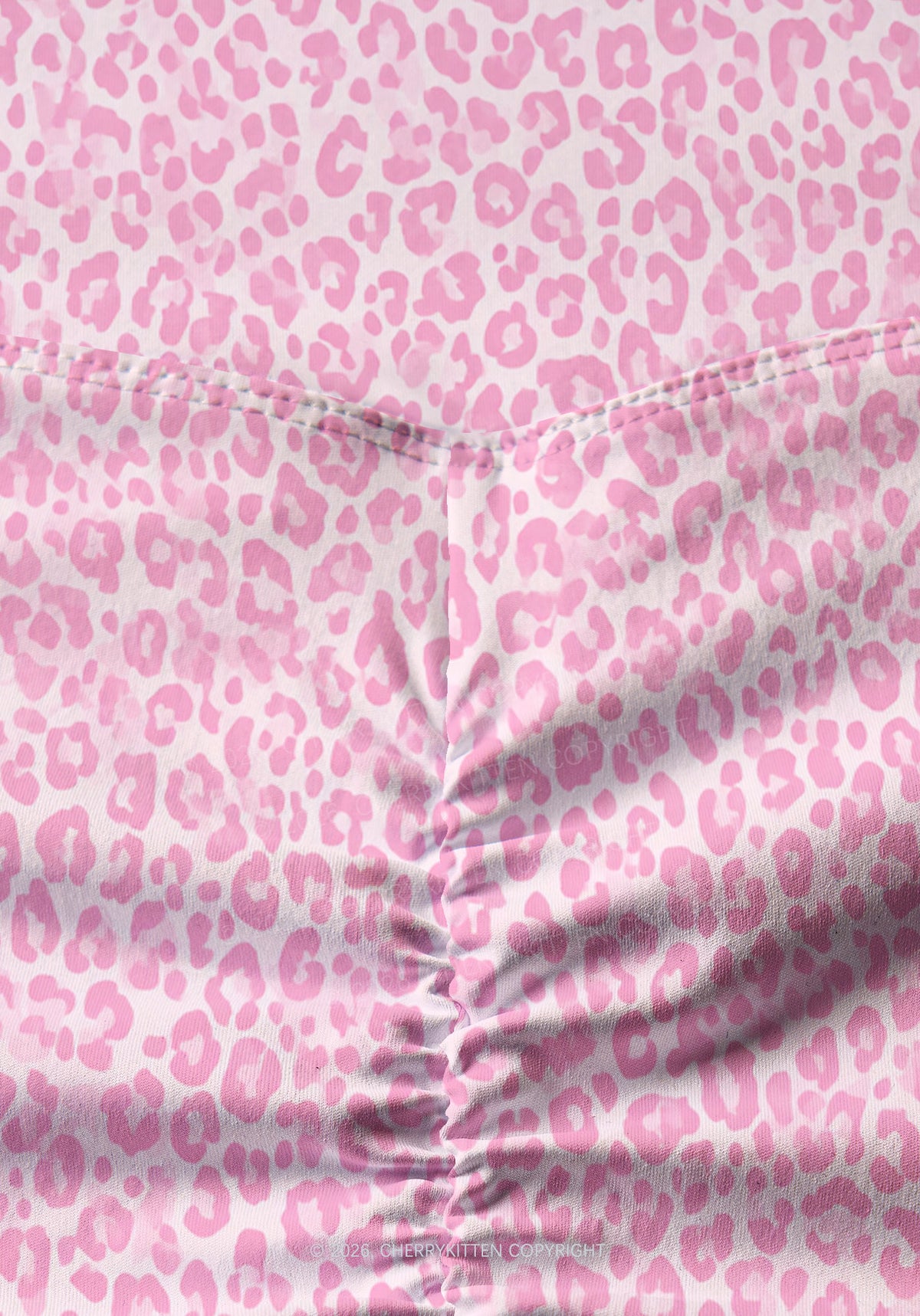 Pink Leopard Y2K Print Gym Shorts Cherrykitten