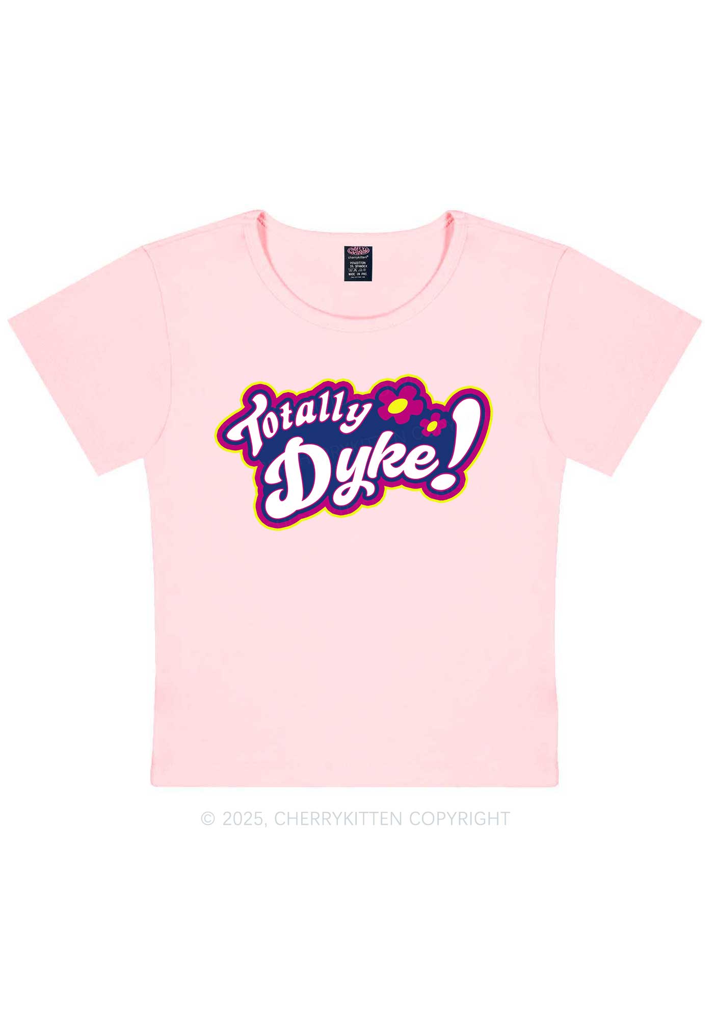 Totally Dyke Pride Y2K Baby Tee Cherrykitten