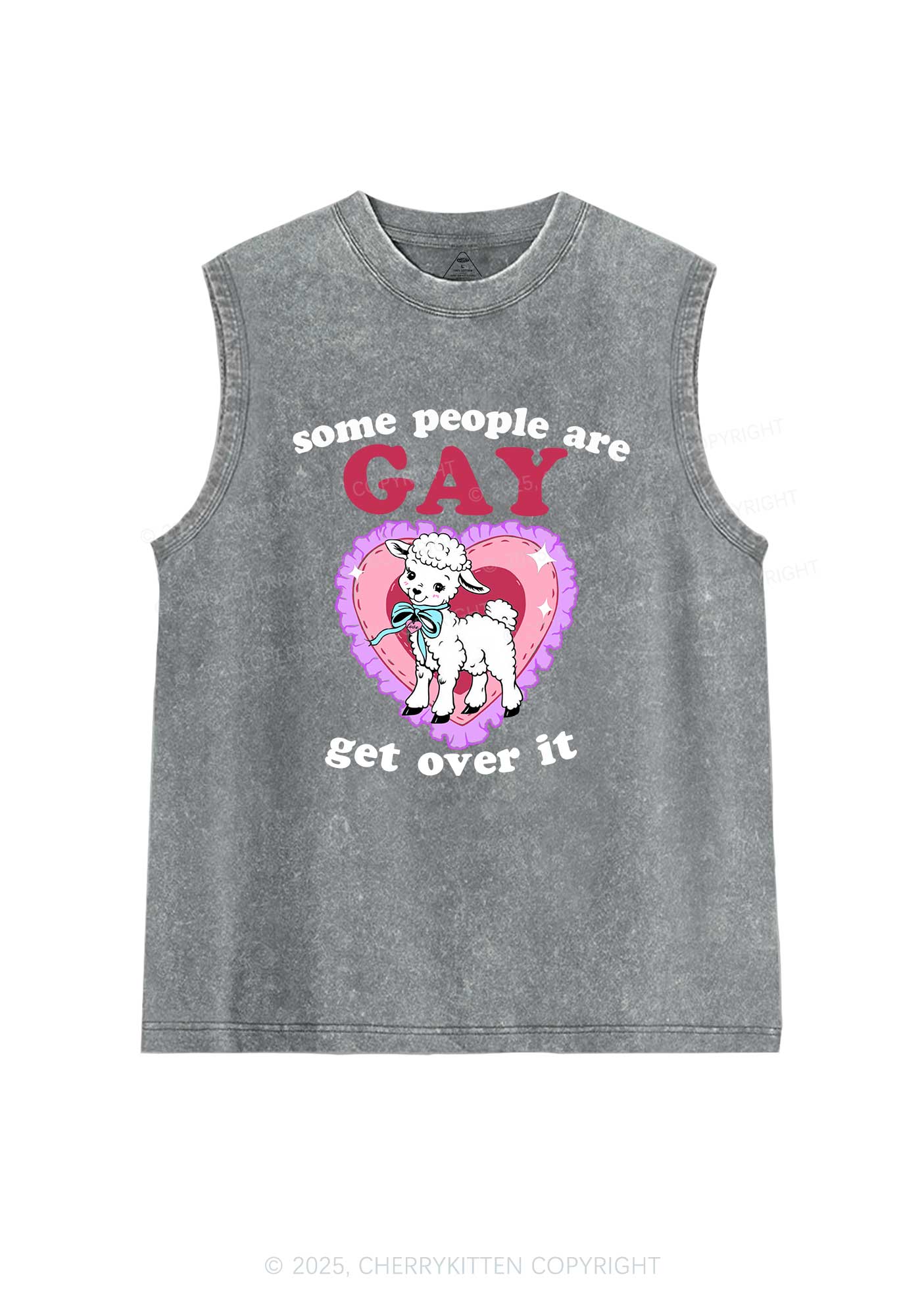 Some People Are Gay Pride Y2K Washed Muscle Tank Cherrykitten
