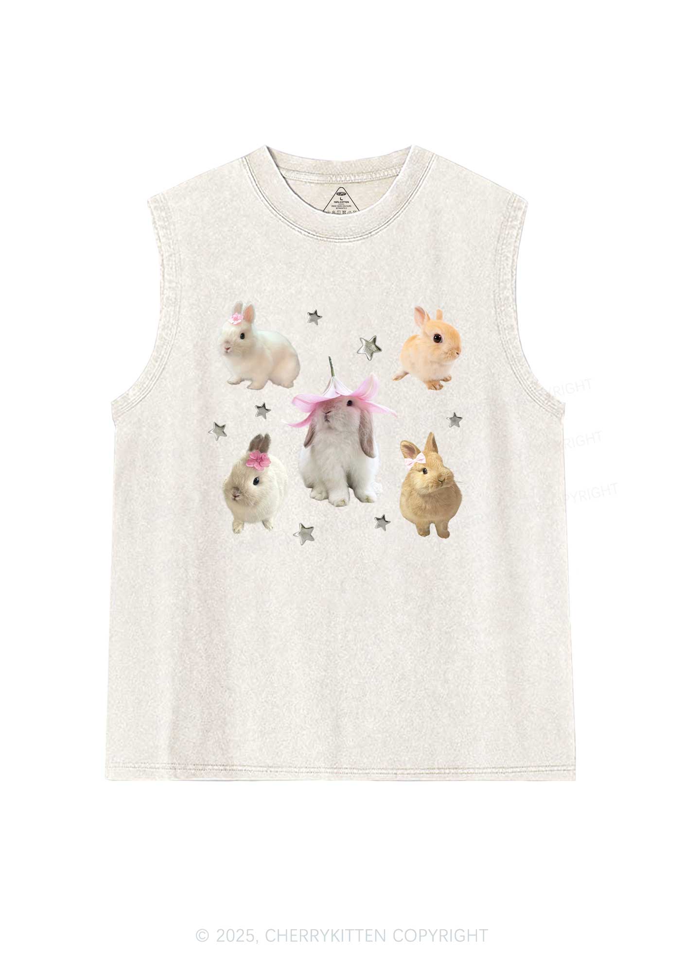 Lovely Rabbits Y2K Washed Muscle Tank Cherrykitten
