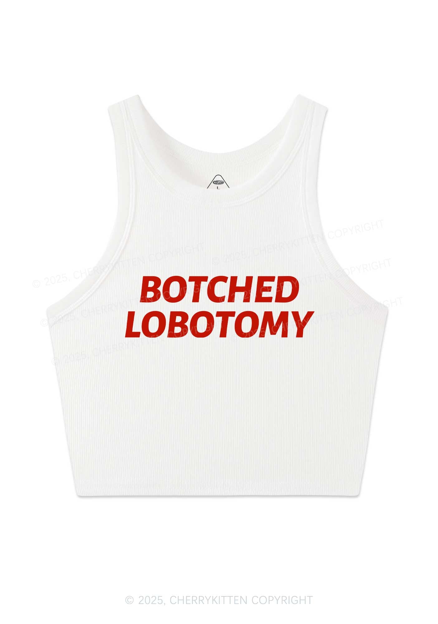 Botched Lobotomy Y2K Crop Tank Top Cherrykitten