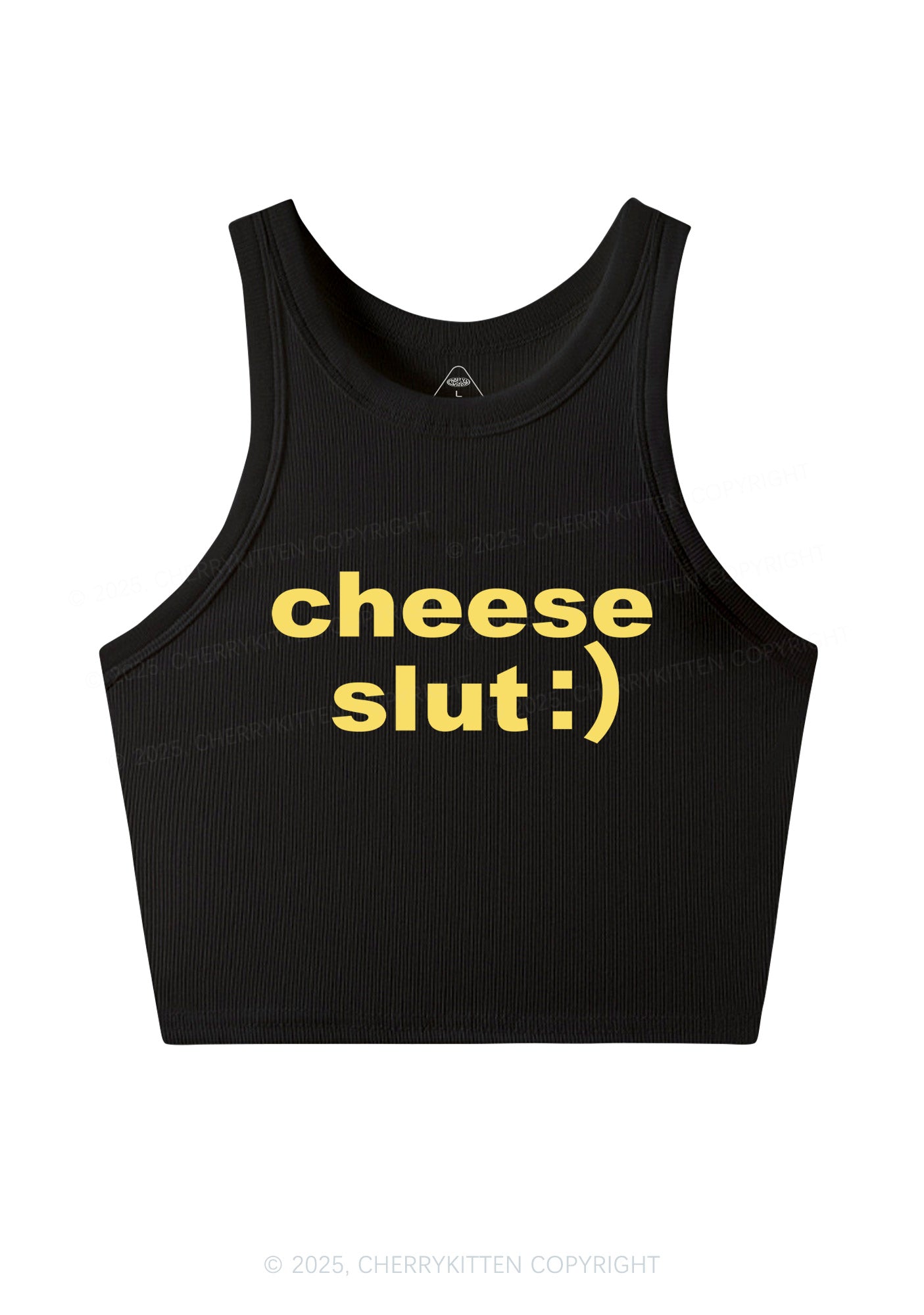 Cheese Slxt Y2K Crop Tank Top Cherrykitten