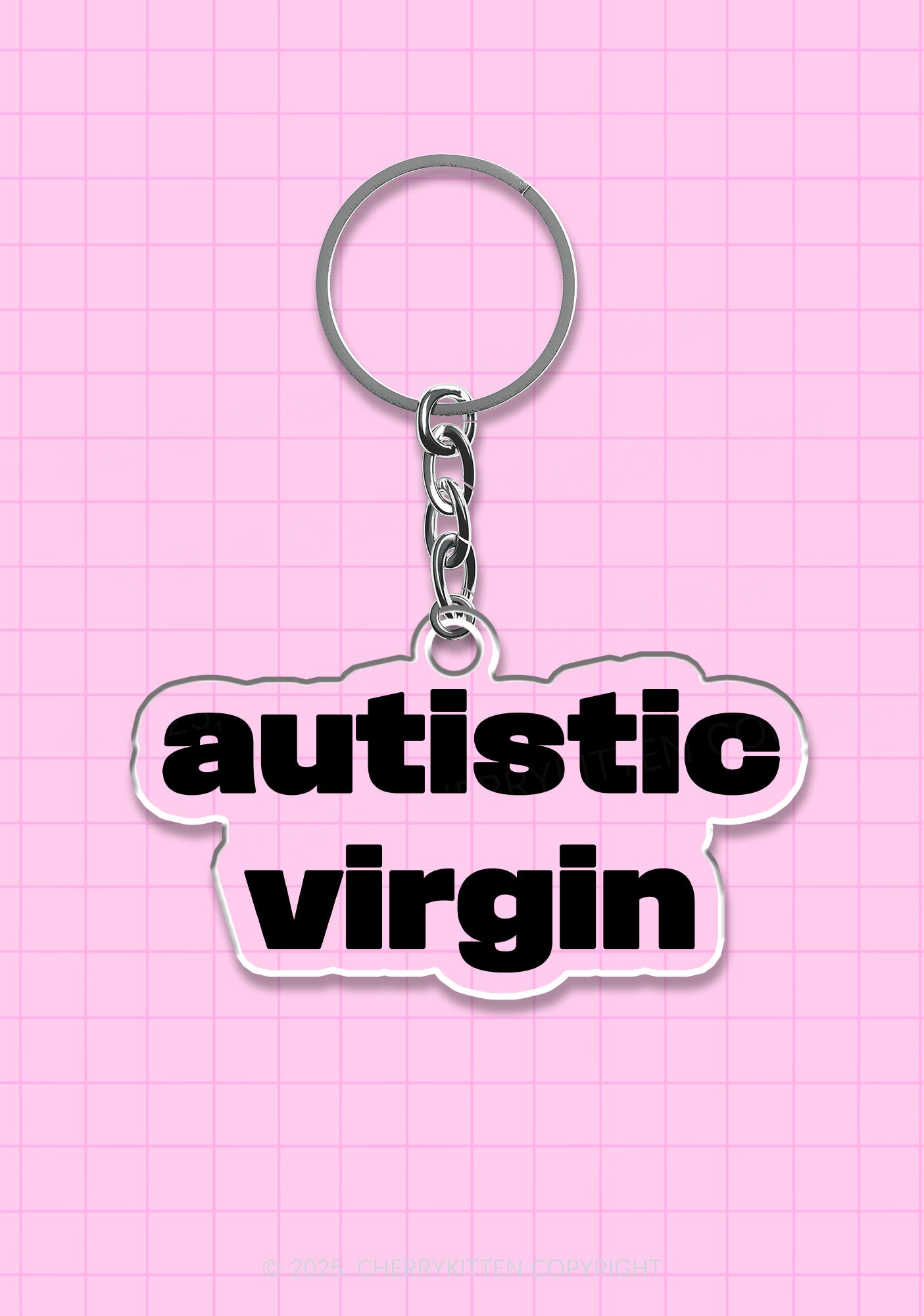 Autistic Virgin 1Pc Y2K Keychain Cherrykitten