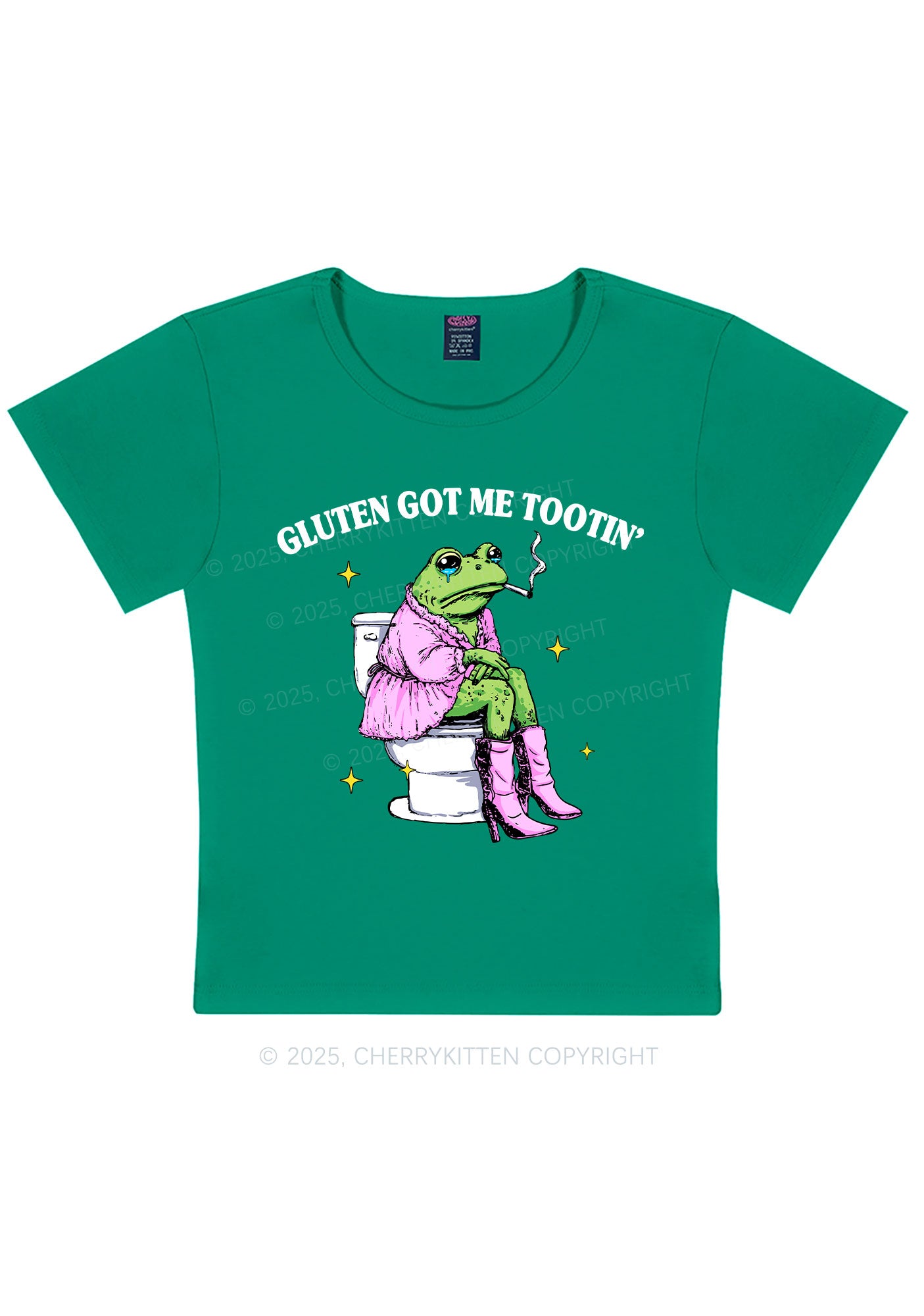 Gluten Got Me Tootin Y2K Baby Tee Cherrykitten
