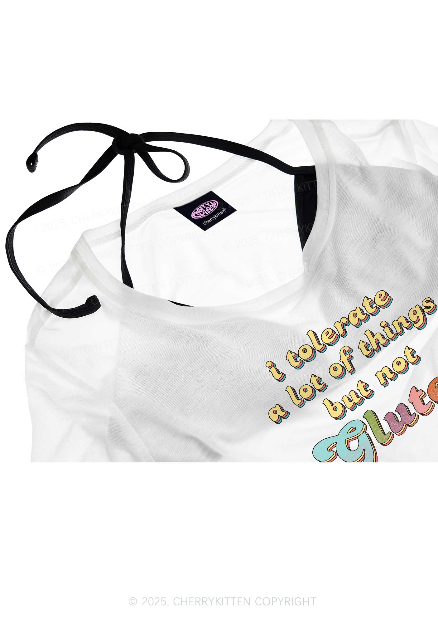 Tolerate Gluten Y2K Sheer Boyfriend Tee Cherrykitten