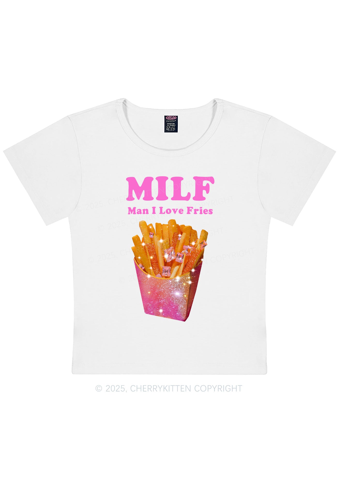 Man I Love Fries Y2K Baby Tee Cherrykitten