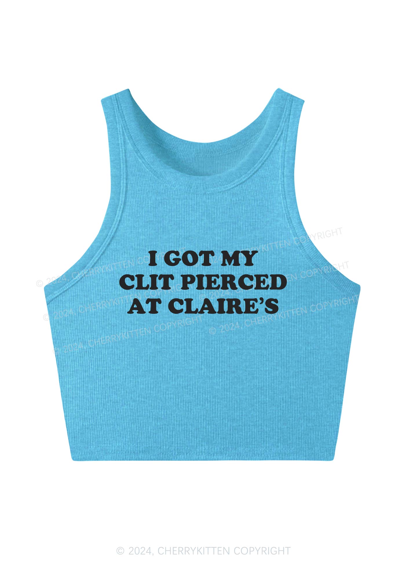 I Got My Clxt Pierced Y2K Crop Tank Top Cherrykitten