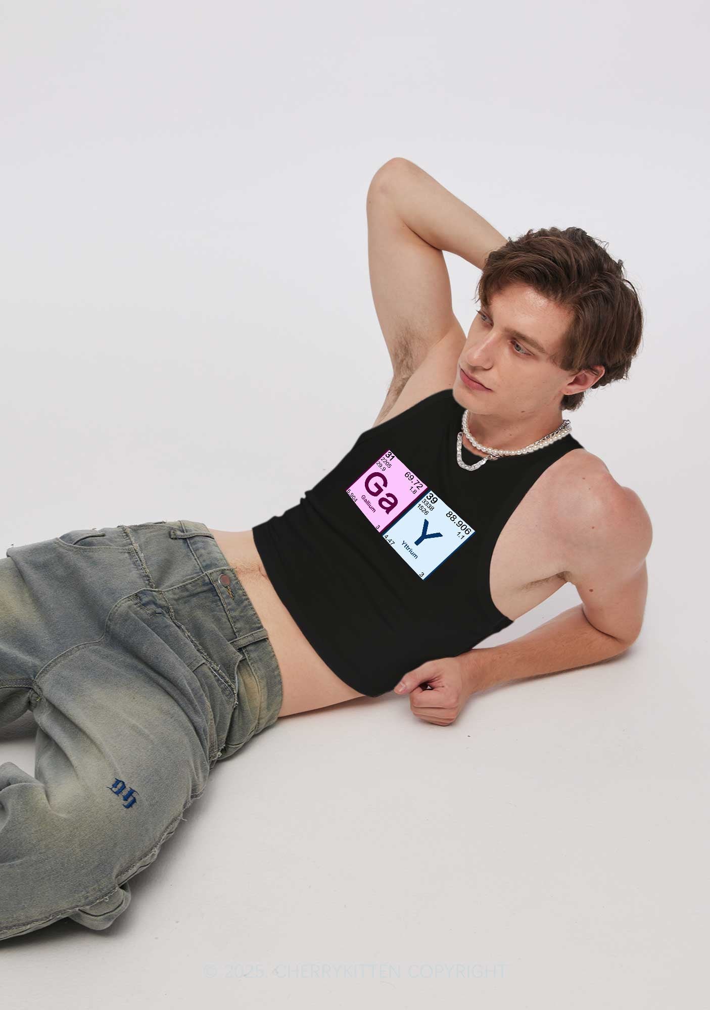 Gay Periodic Table Elements Pride Y2K Crop Tank Top Cherrykitten