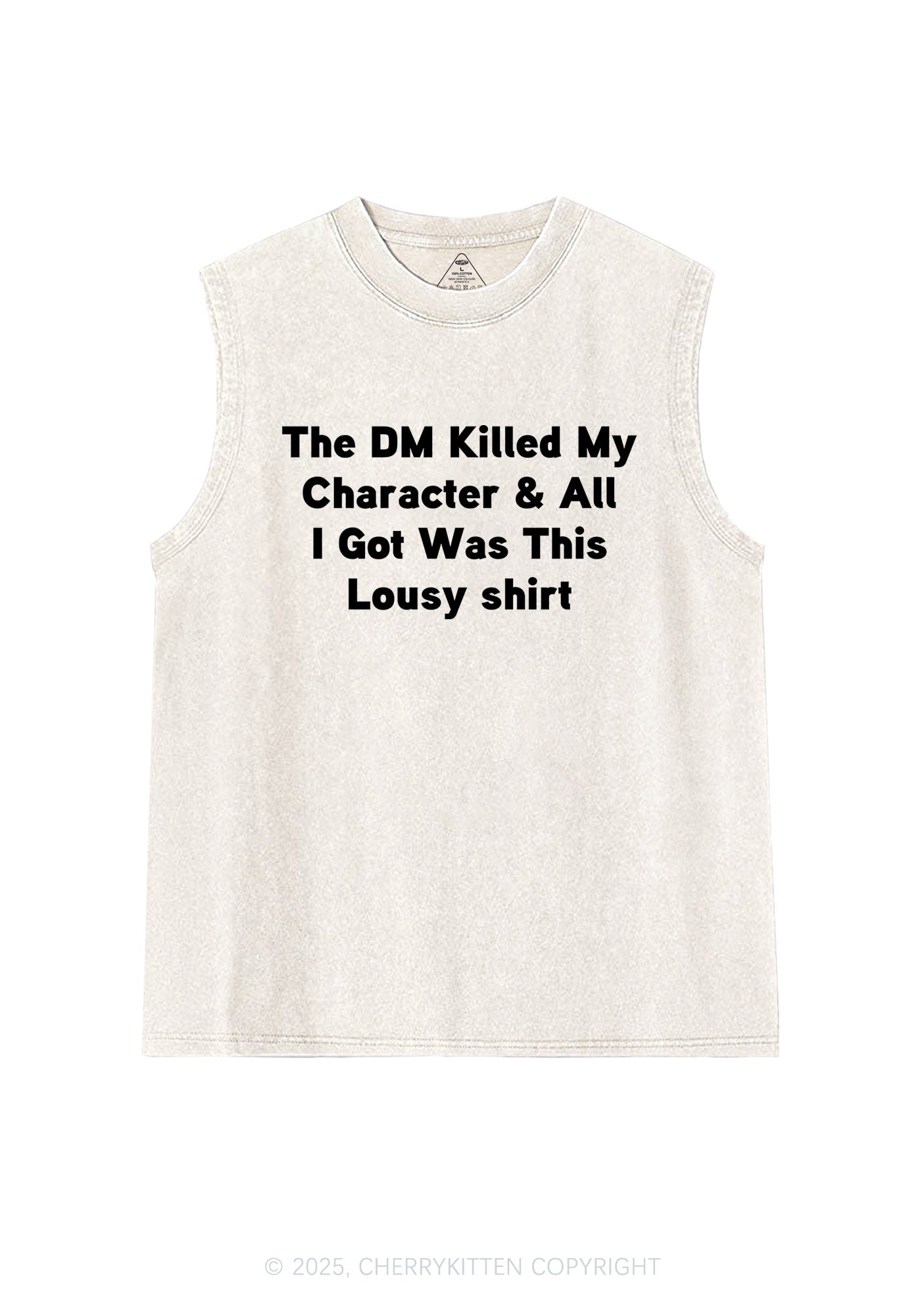 Killed Character I Got Lousy Y2K Washed Muscle Tank Cherrykitten