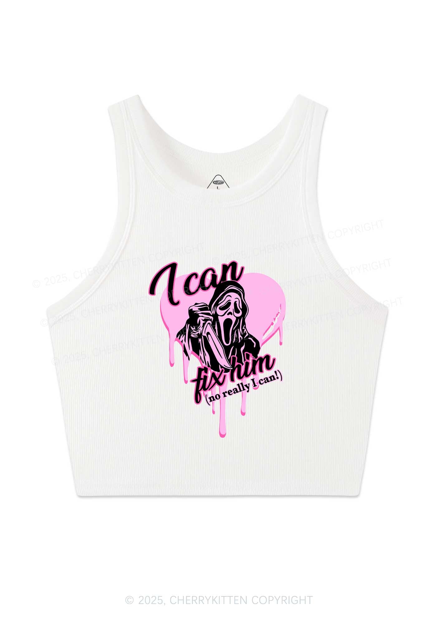 Halloween Ghost Fix Him Y2K Crop Tank Top Cherrykitten