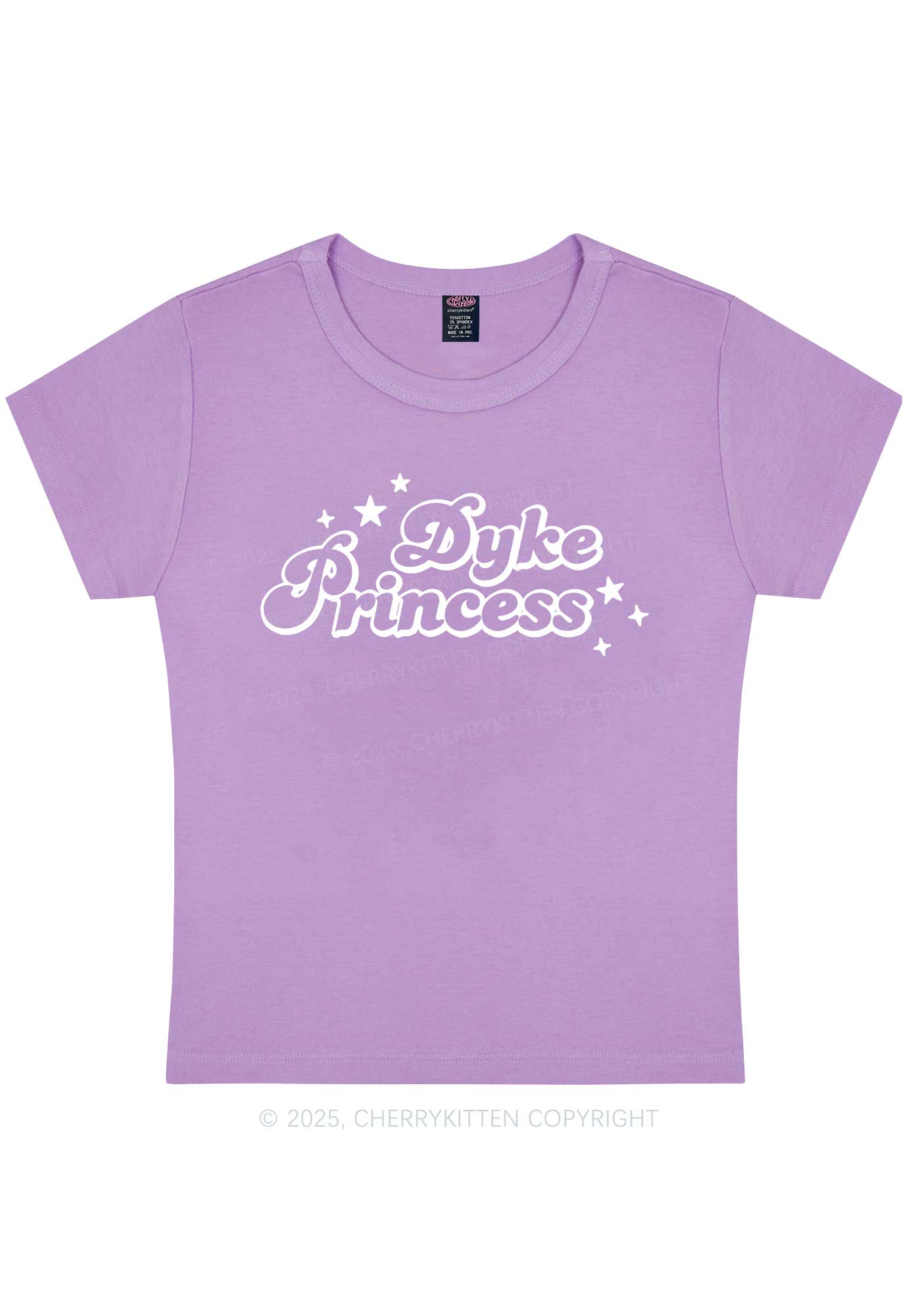 Dyke Princess Pride Y2K Baby Tee Cherrykitten
