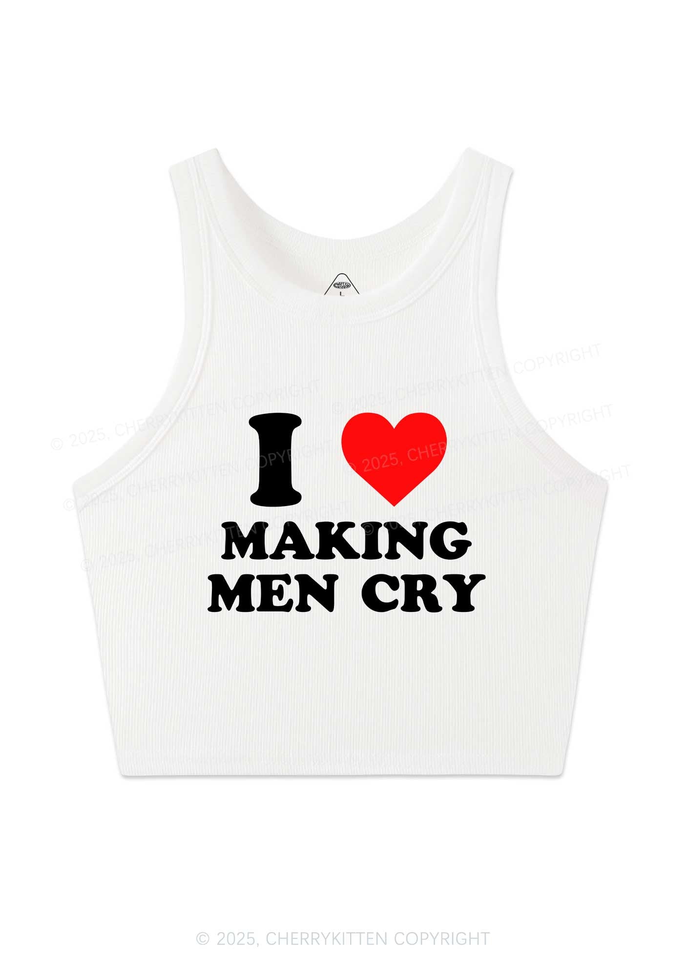 I Love Making Men Cry Y2K Crop Tank Top Cherrykitten