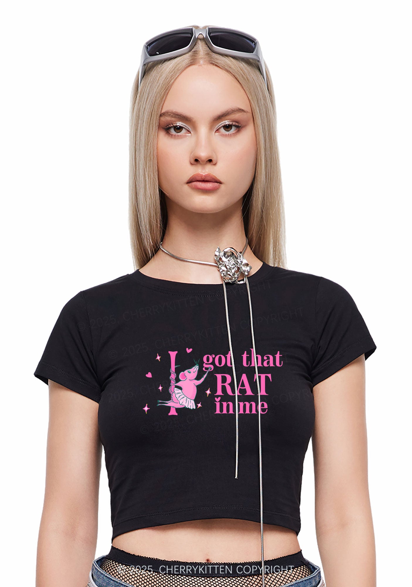 Got Rat In Me Y2K Baby Tee Cherrykitten