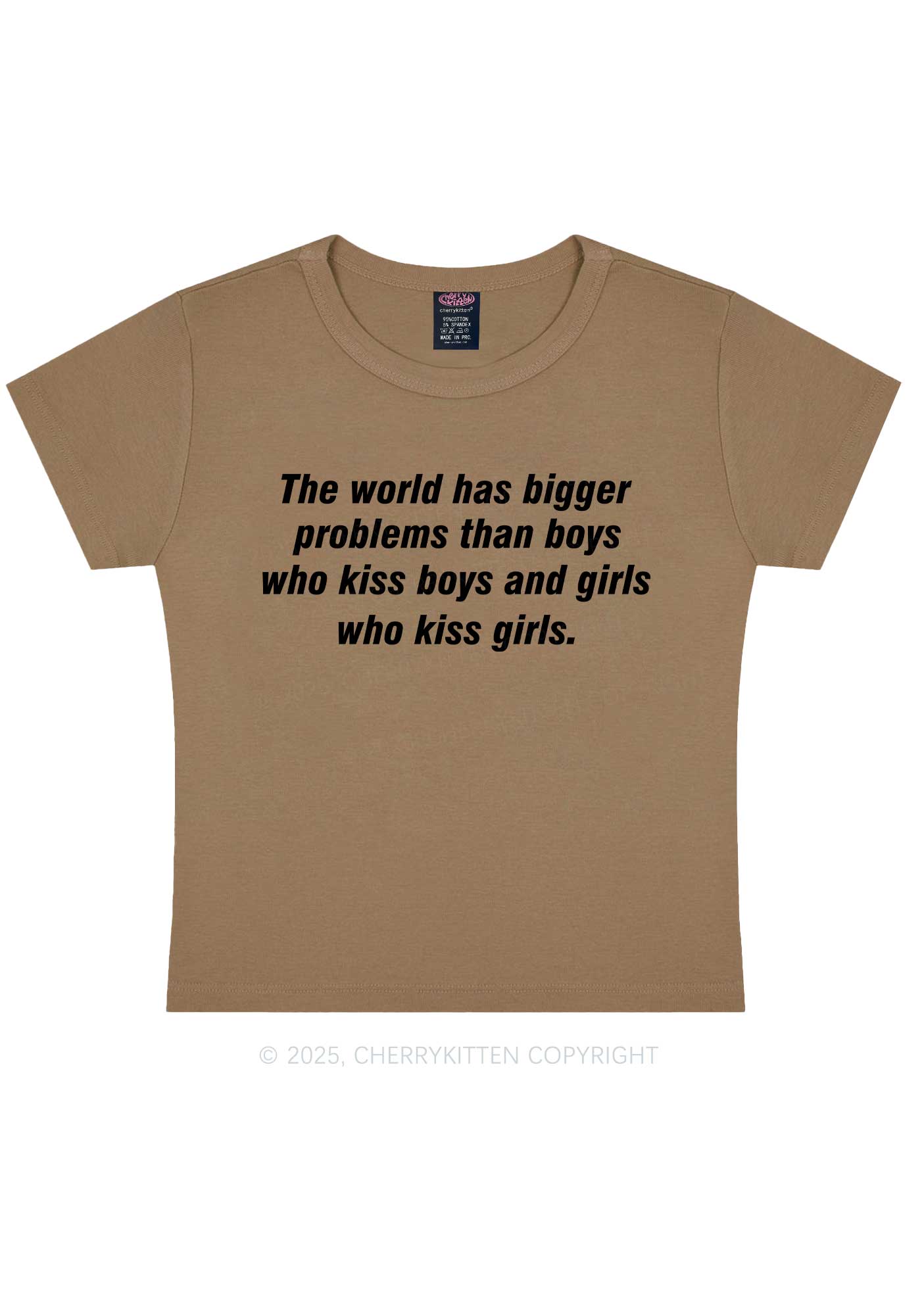 Who Kiss Girls Pride Y2K Baby Tee Cherrykitten