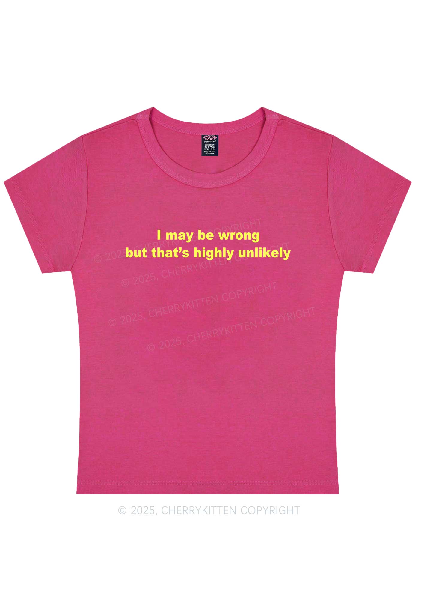 Highly Unlikely Y2K Baby Tee Cherrykitten