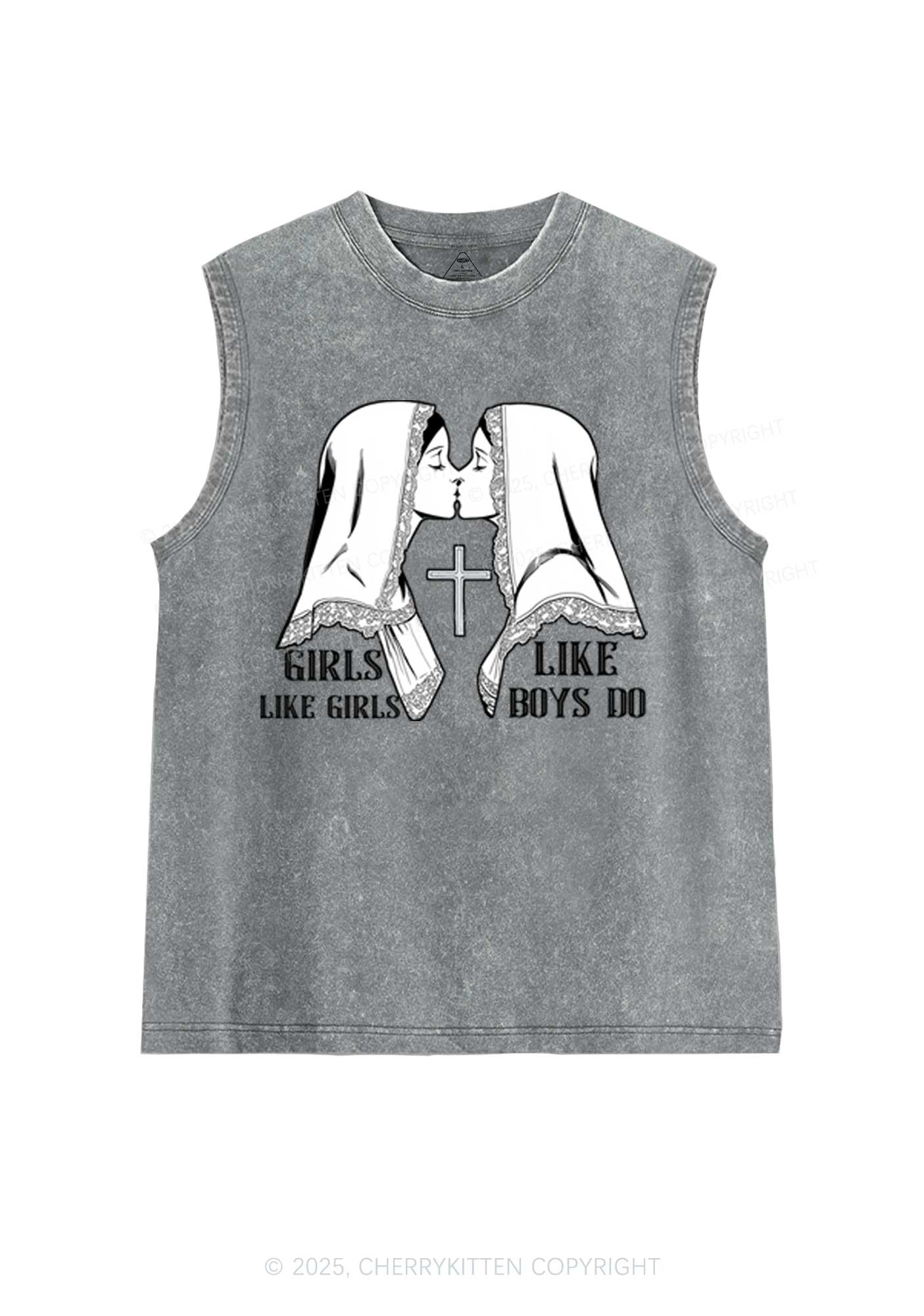 Girls Like Girls Pride Y2K Washed Muscle Tank Cherrykitten