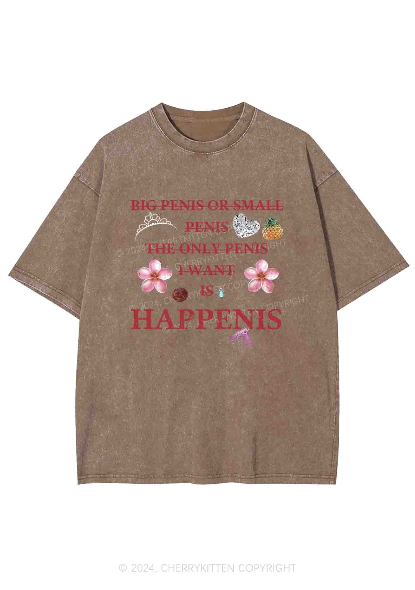 I Want Happenis Y2K Washed Tee Cherrykitten