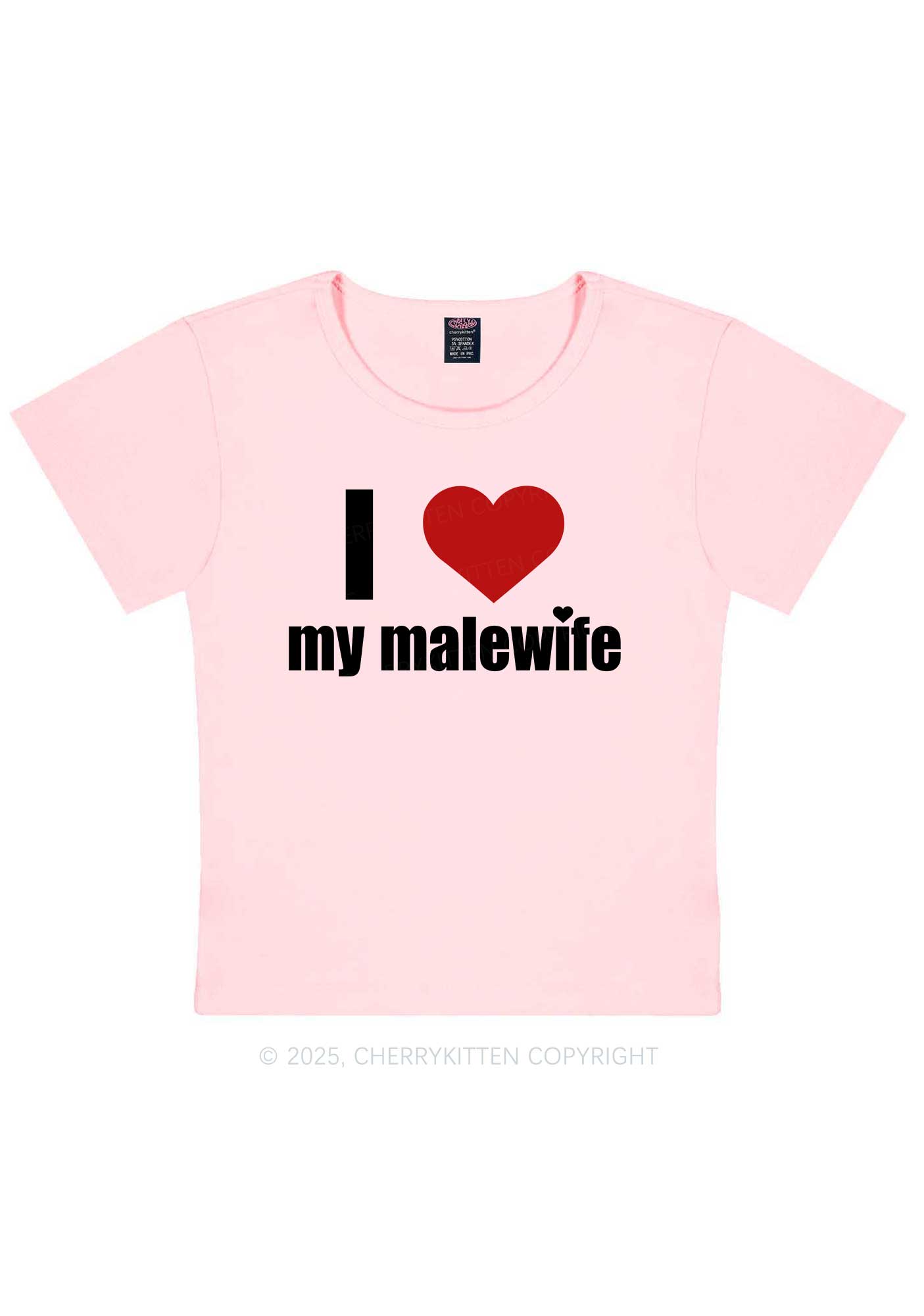 I Love My Malewife Pride Y2K Baby Tee Cherrykitten