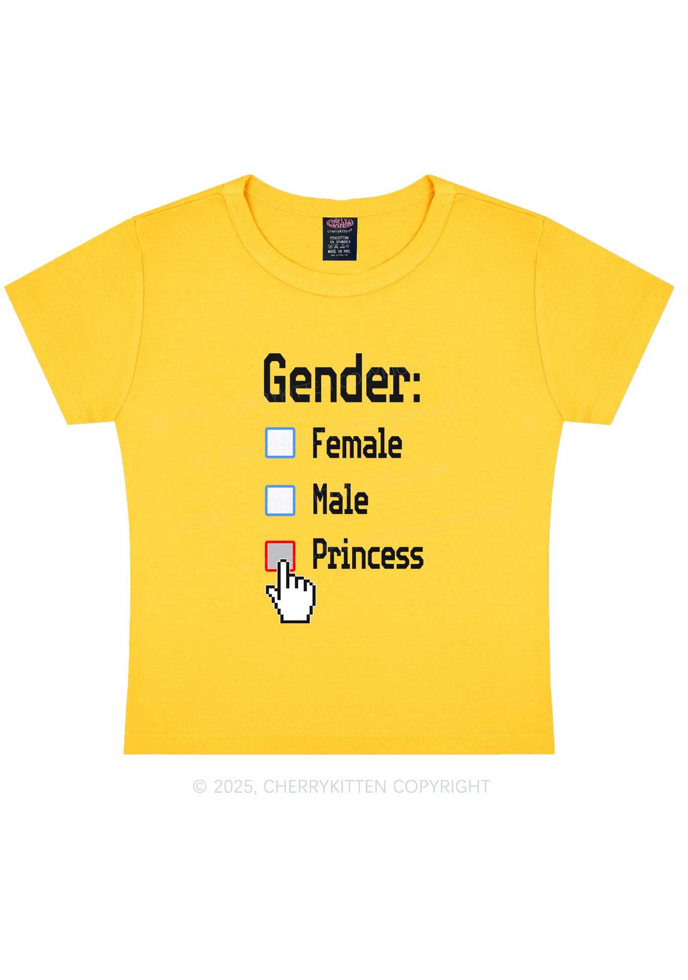 Gender Princess Pride Y2K Baby Tee Cherrykitten