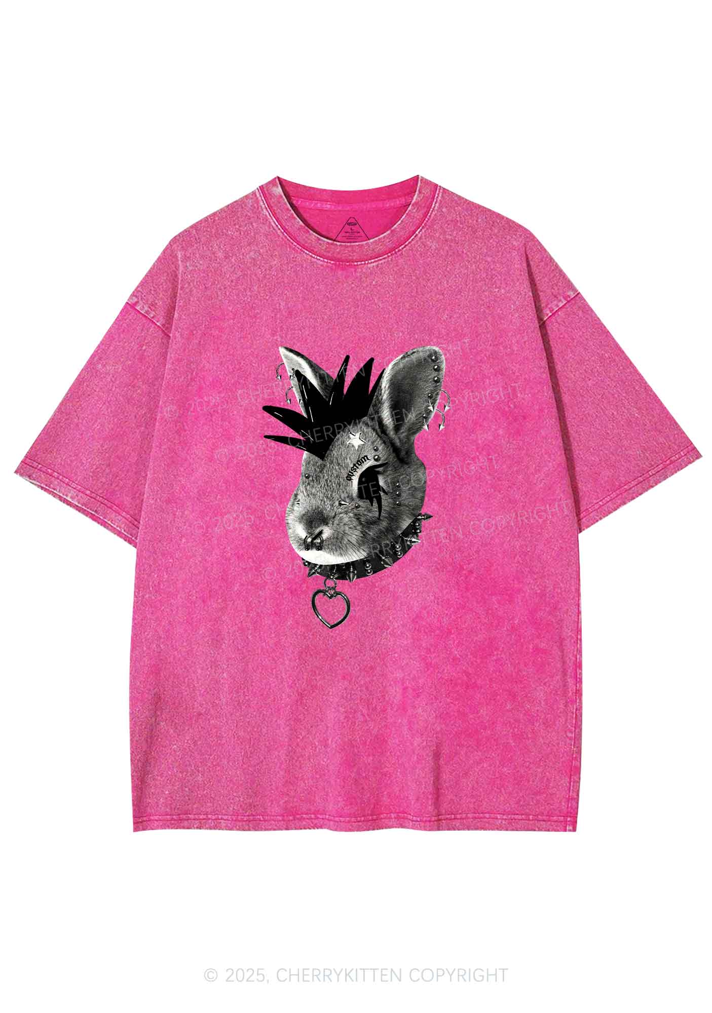 Custom Punk Pet Y2K Shirts Washed Tee Cherrykitten