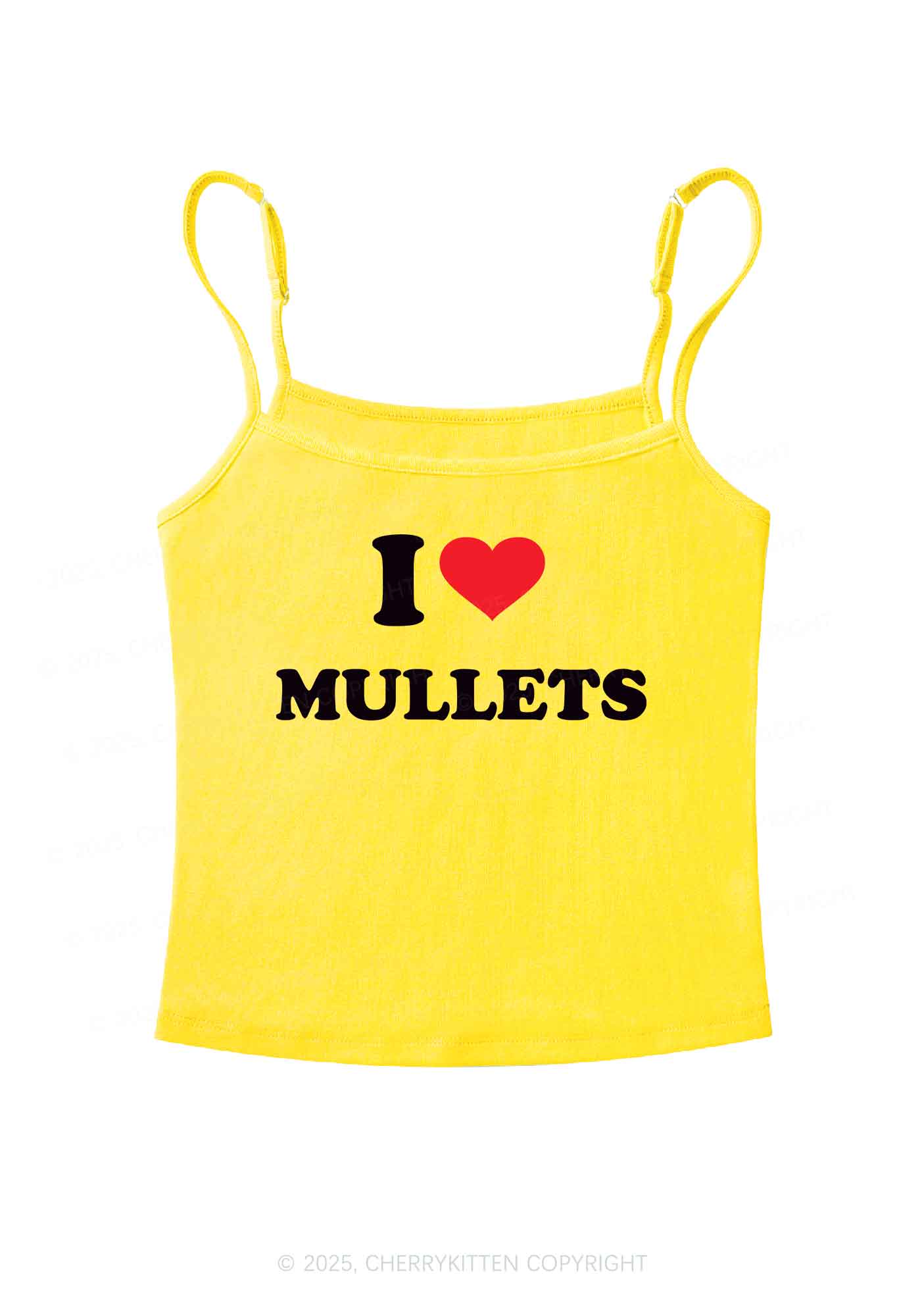 I Love Mullets Y2K Spaghetti Strap Cami Cherrykitten