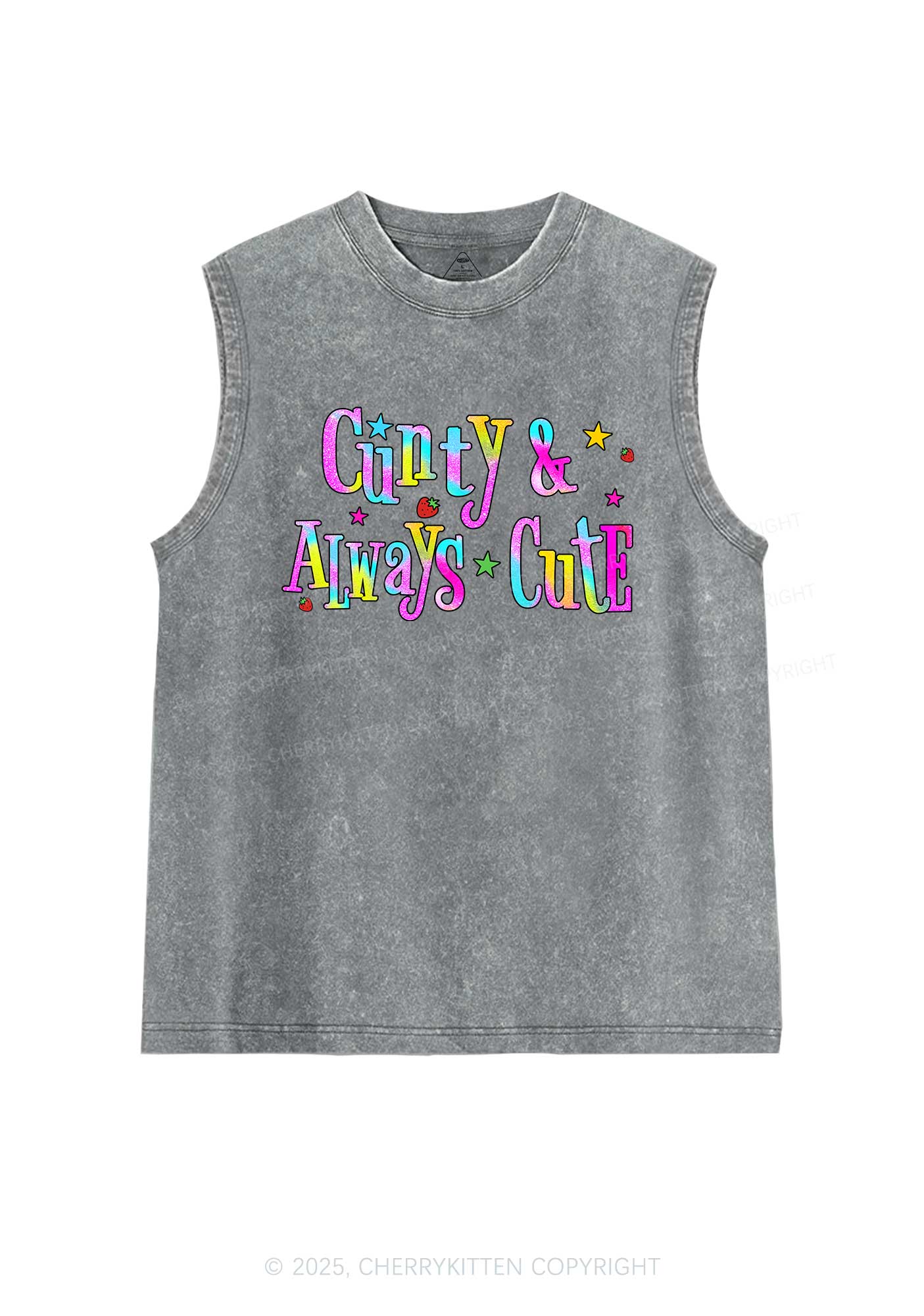 Cxxty Always Cute Y2K Washed Muscle Tank Cherrykitten